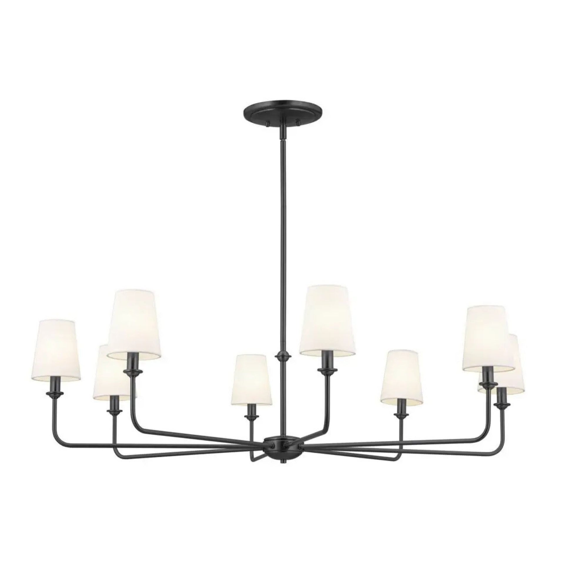 Kichler Lighting - Pallas 43" 8-Light Chandelier, Black Finish | Bees Lighting