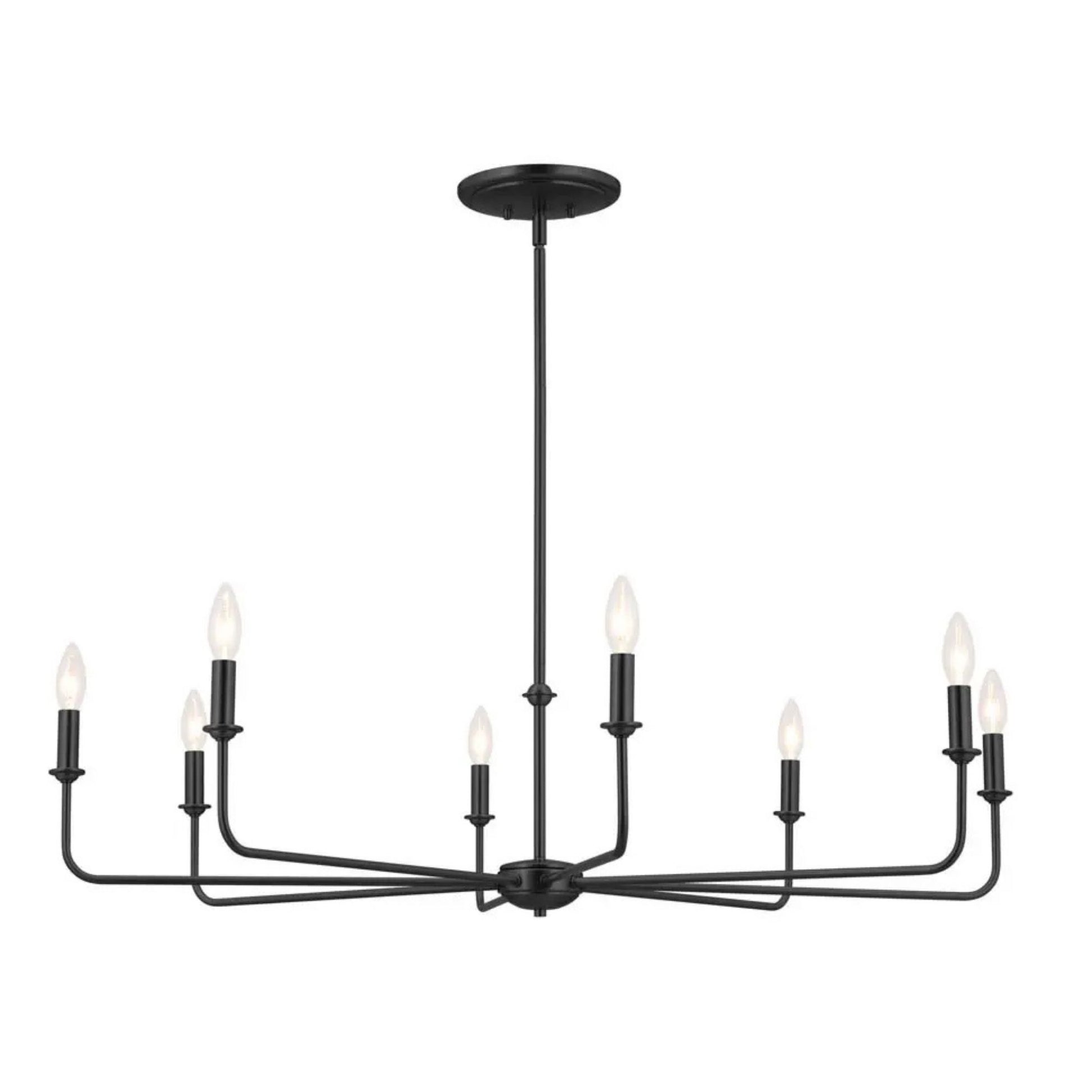 Kichler Lighting - Pallas 43" 8-Light Chandelier, Black Finish | Bees Lighting