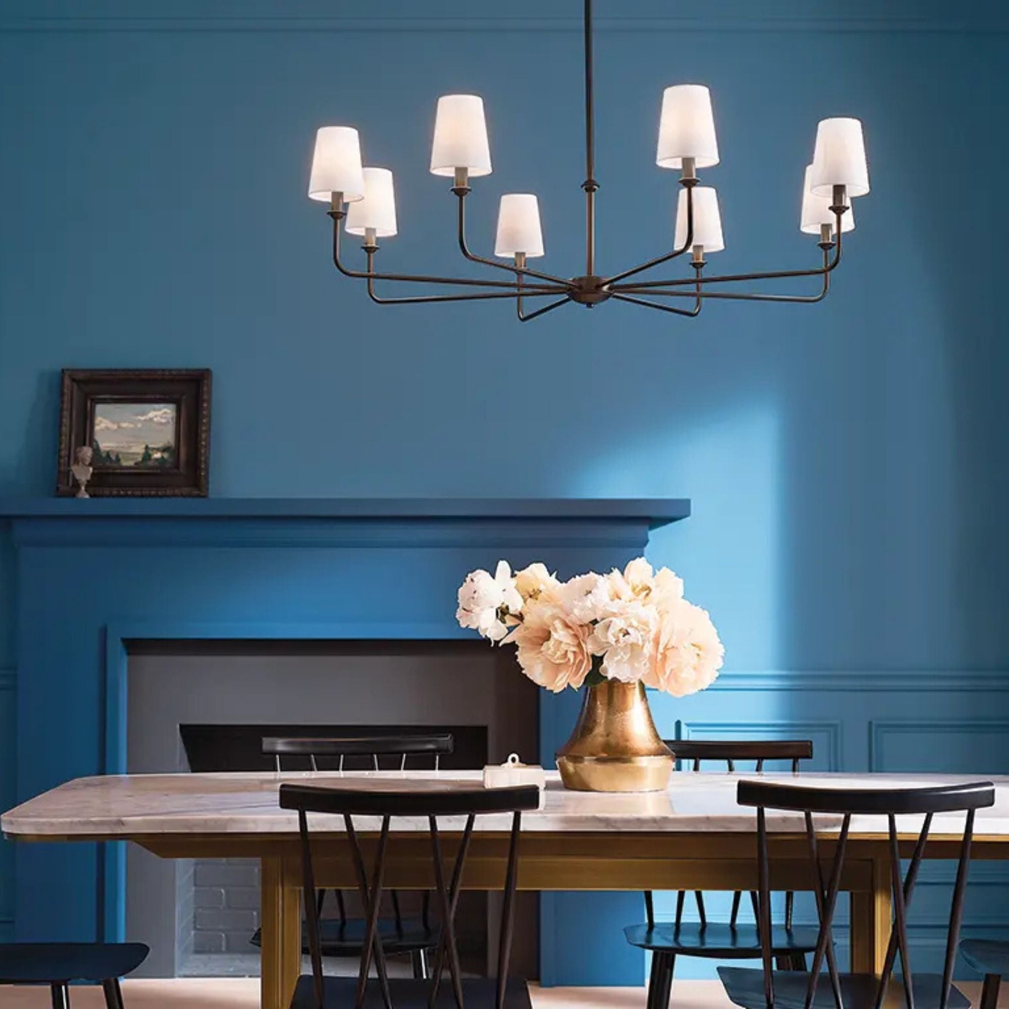 Kichler Lighting - Pallas 43" 8-Light Chandelier, Black Finish | Bees Lighting