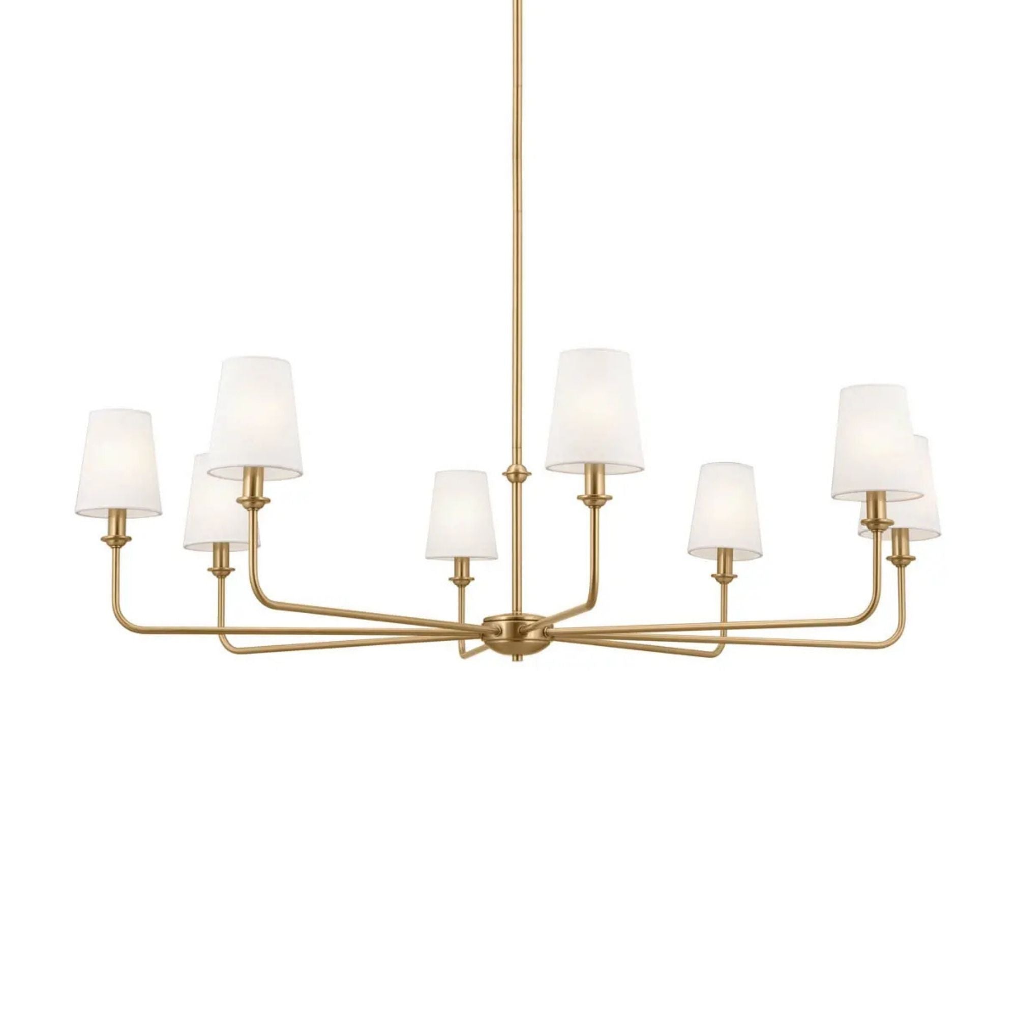 Pallas 43" 8-Light Chandelier, Brushed Natural Brass Finish