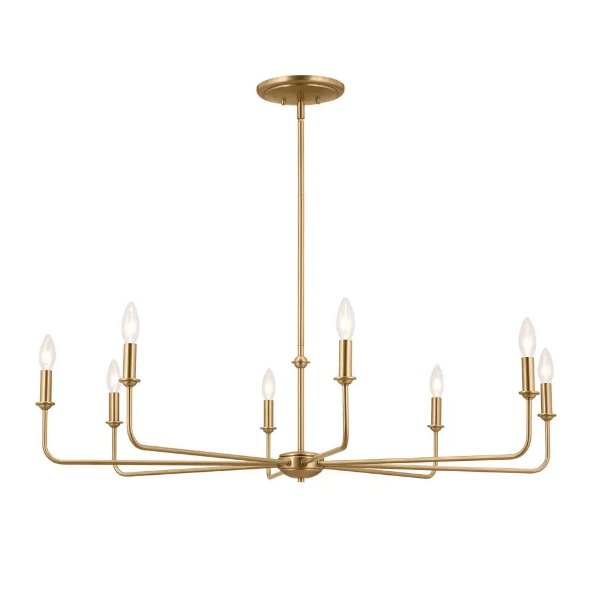 Kichler Lighting - Pallas 43" 8-Light Chandelier, Brushed Natural Brass Finish | Bees Lighting