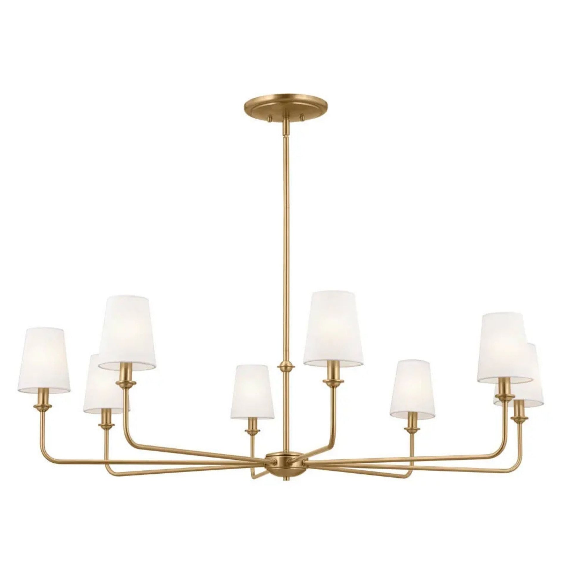 Kichler Lighting - Pallas 43" 8-Light Chandelier, Brushed Natural Brass Finish | Bees Lighting