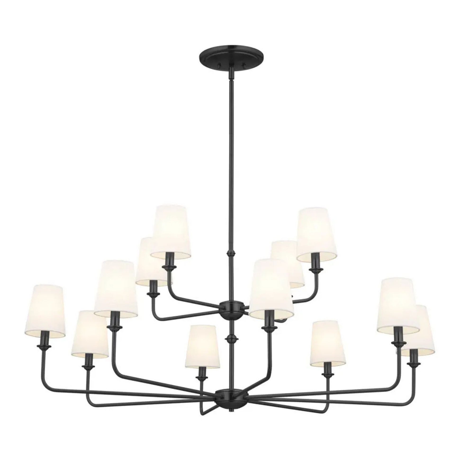 Kichler Lighting - Pallas 43" 12-Light Chandelier, Black Finish | Bees Lighting