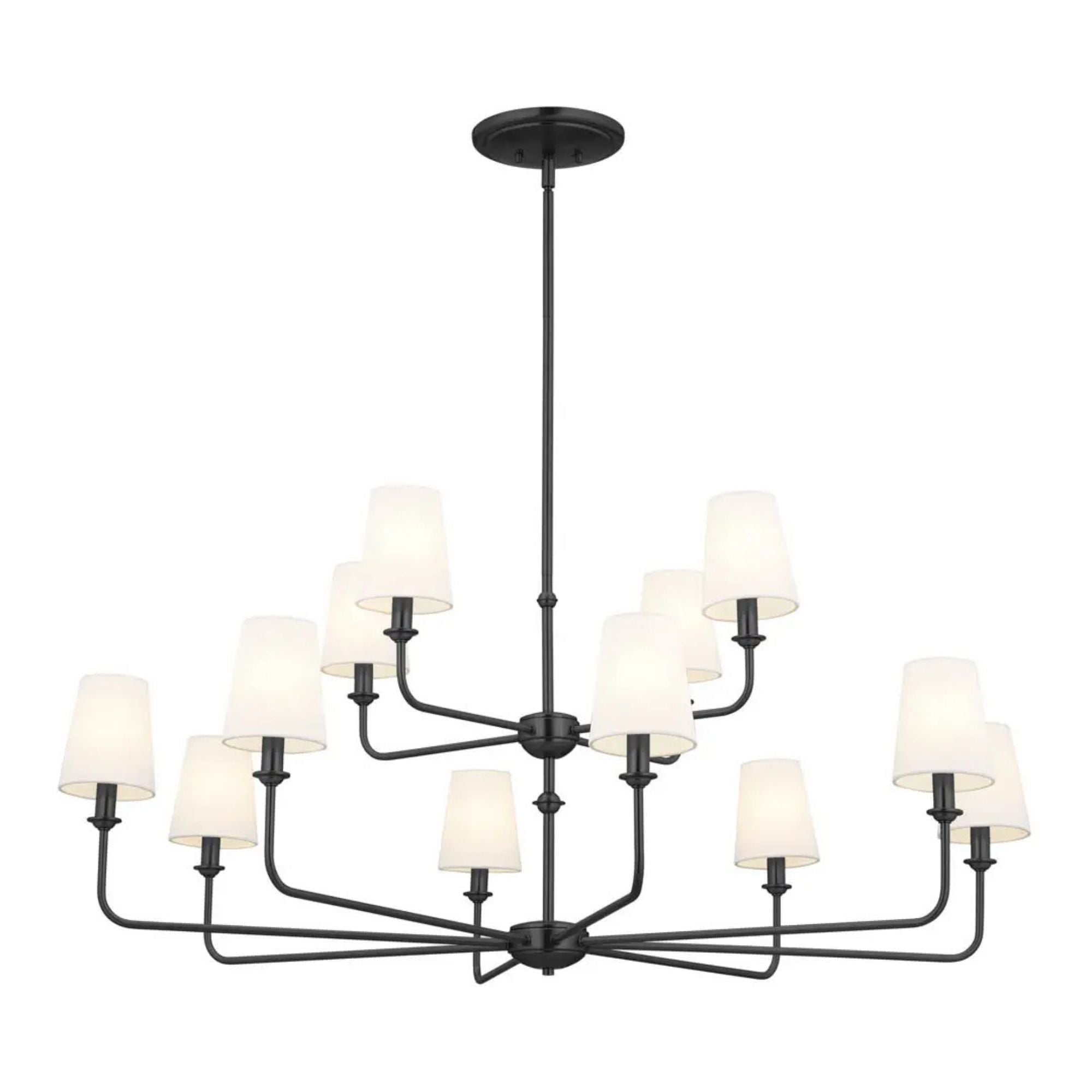 Kichler Lighting - Pallas 43" 12-Light Chandelier, Black Finish | Bees Lighting