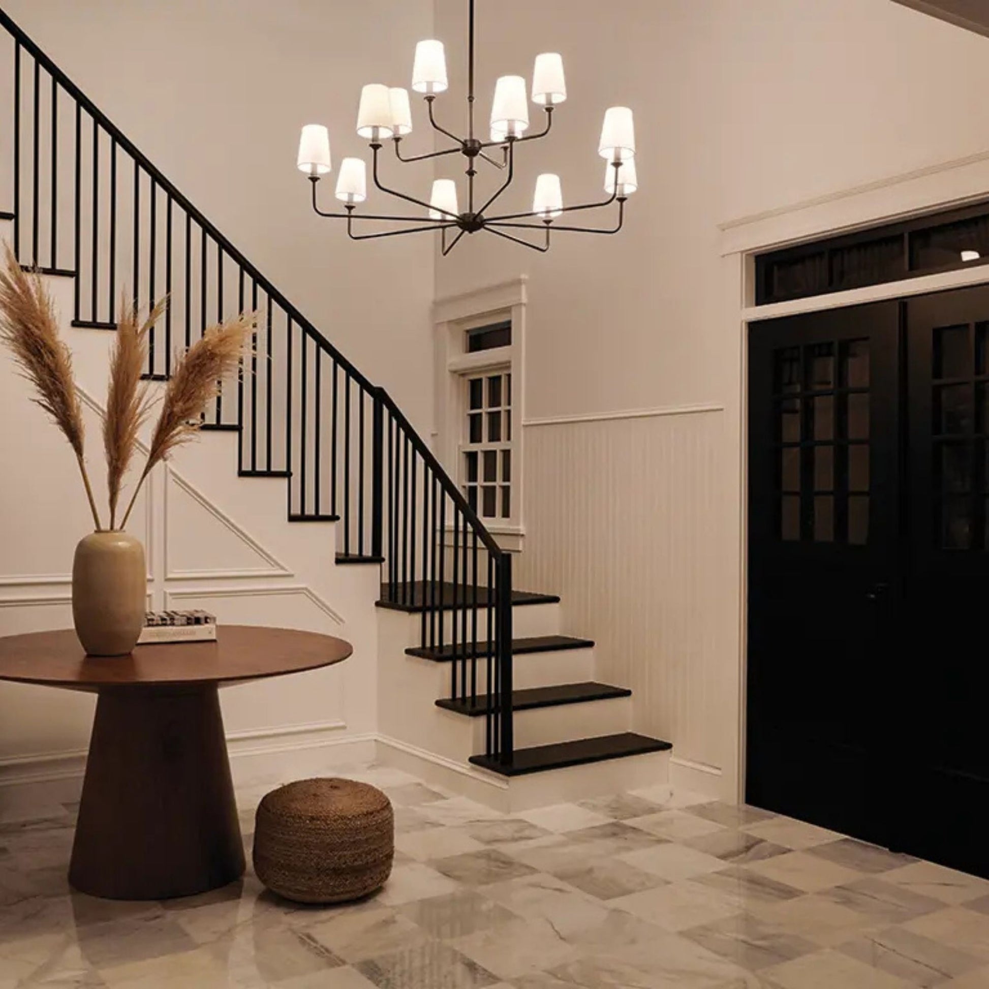 Kichler Lighting - Pallas 43" 12-Light Chandelier, Black Finish | Bees Lighting