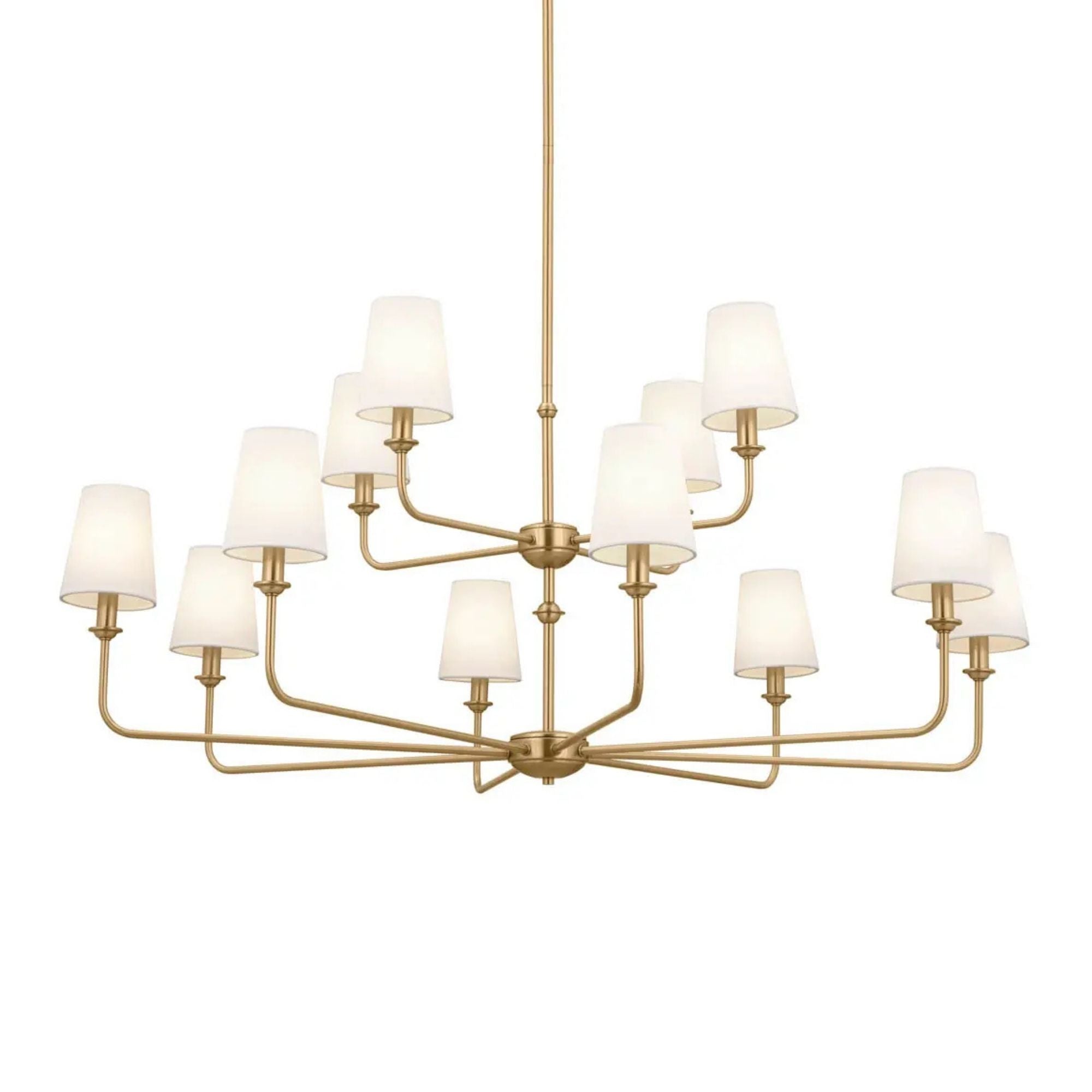 Pallas 43" 12-Light Chandelier, Brushed Natural Brass Finish
