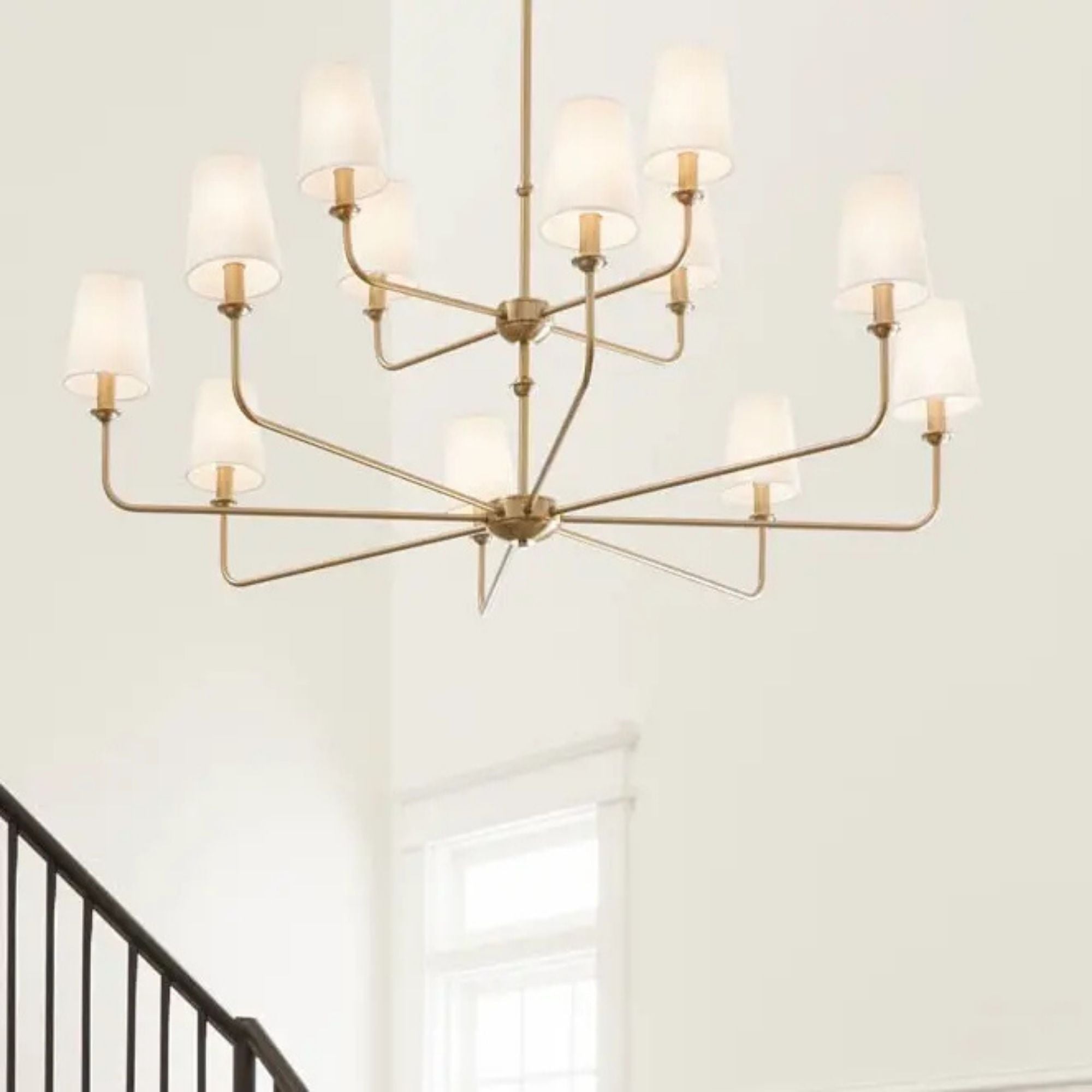 Kichler Lighting - Pallas 43" 12-Light Chandelier, Brushed Natural Brass Finish | Bees Lighting