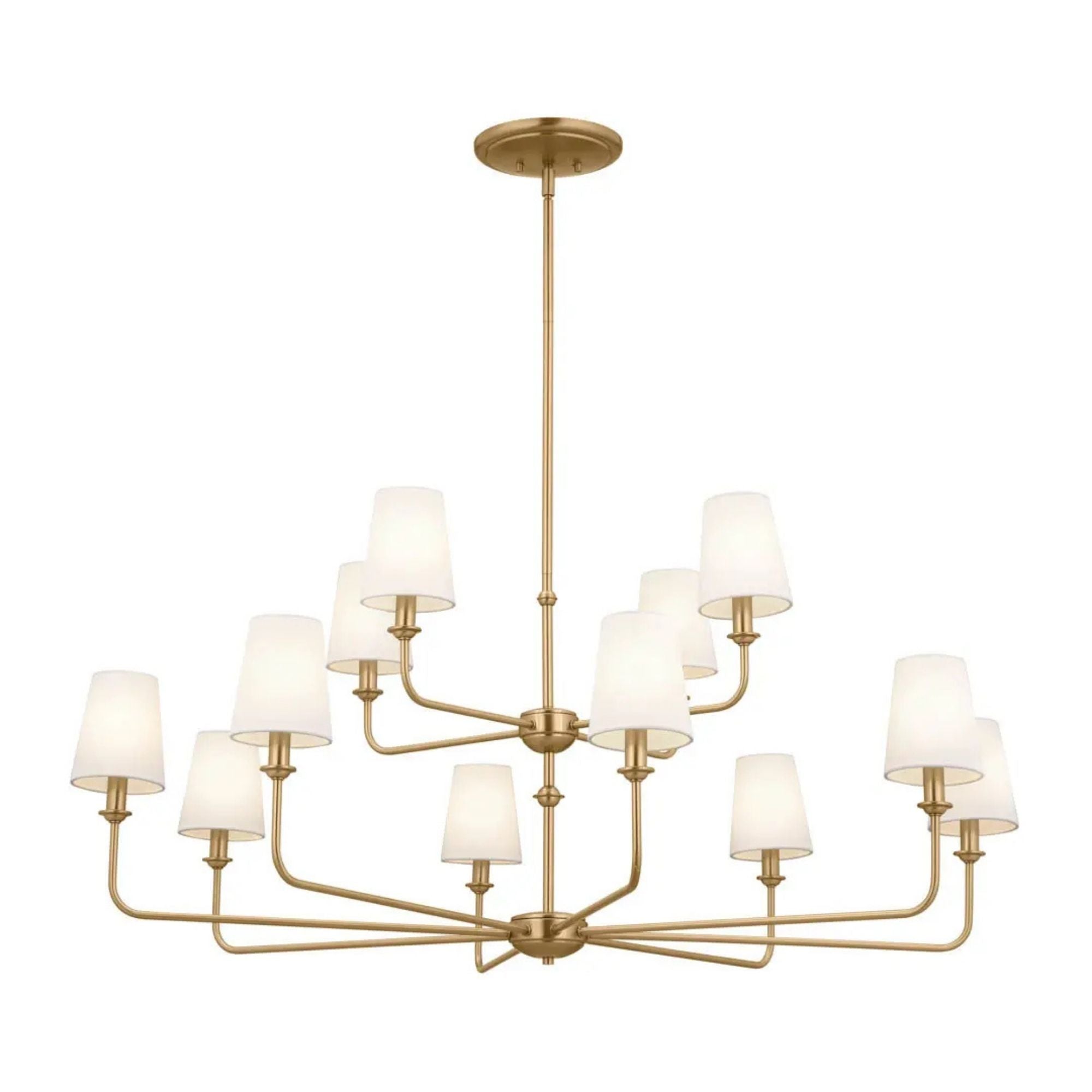 Kichler Lighting - Pallas 43" 12-Light Chandelier, Brushed Natural Brass Finish | Bees Lighting