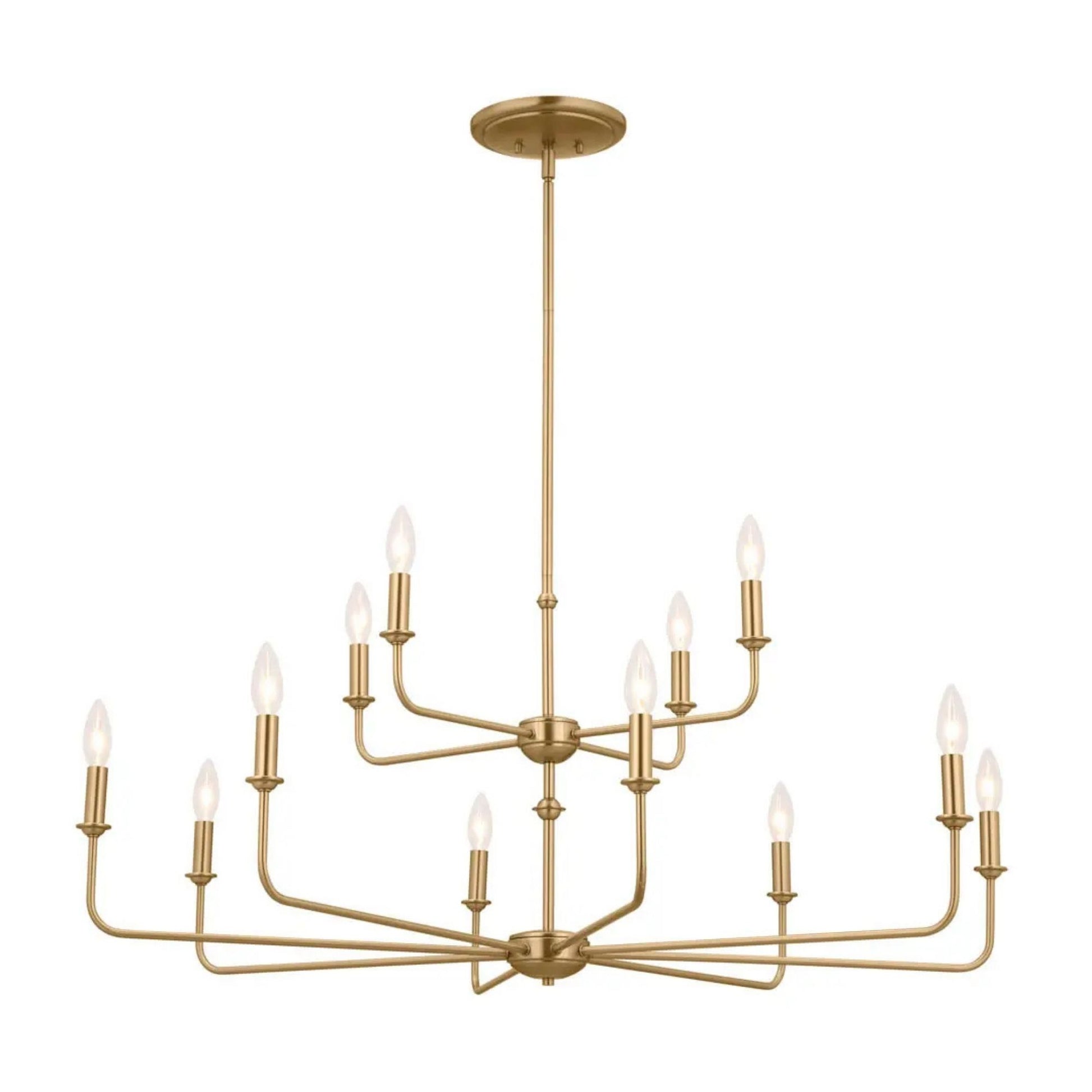 Kichler Lighting - Pallas 43" 12-Light Chandelier, Brushed Natural Brass Finish | Bees Lighting