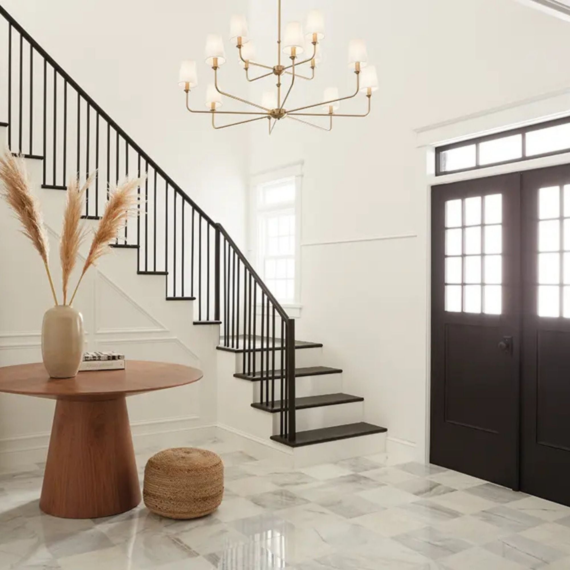 Kichler Lighting - Pallas 43" 12-Light Chandelier, Brushed Natural Brass Finish | Bees Lighting