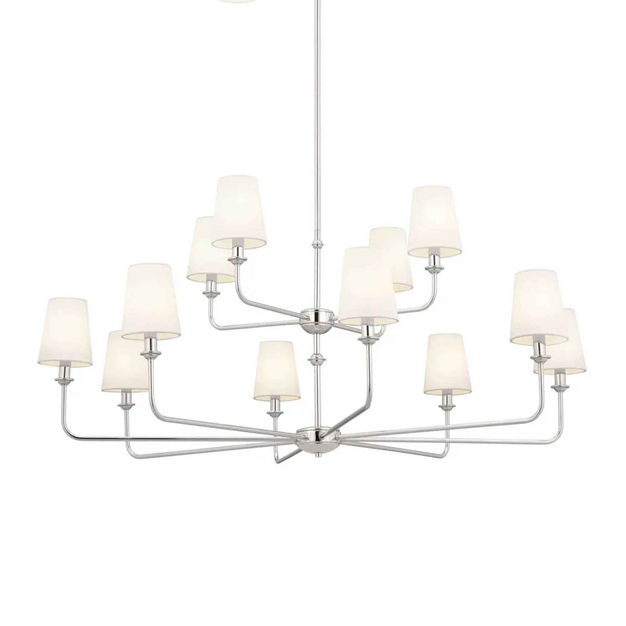 Pallas 43" 12-Light Chandelier, Polished Nickel Finish