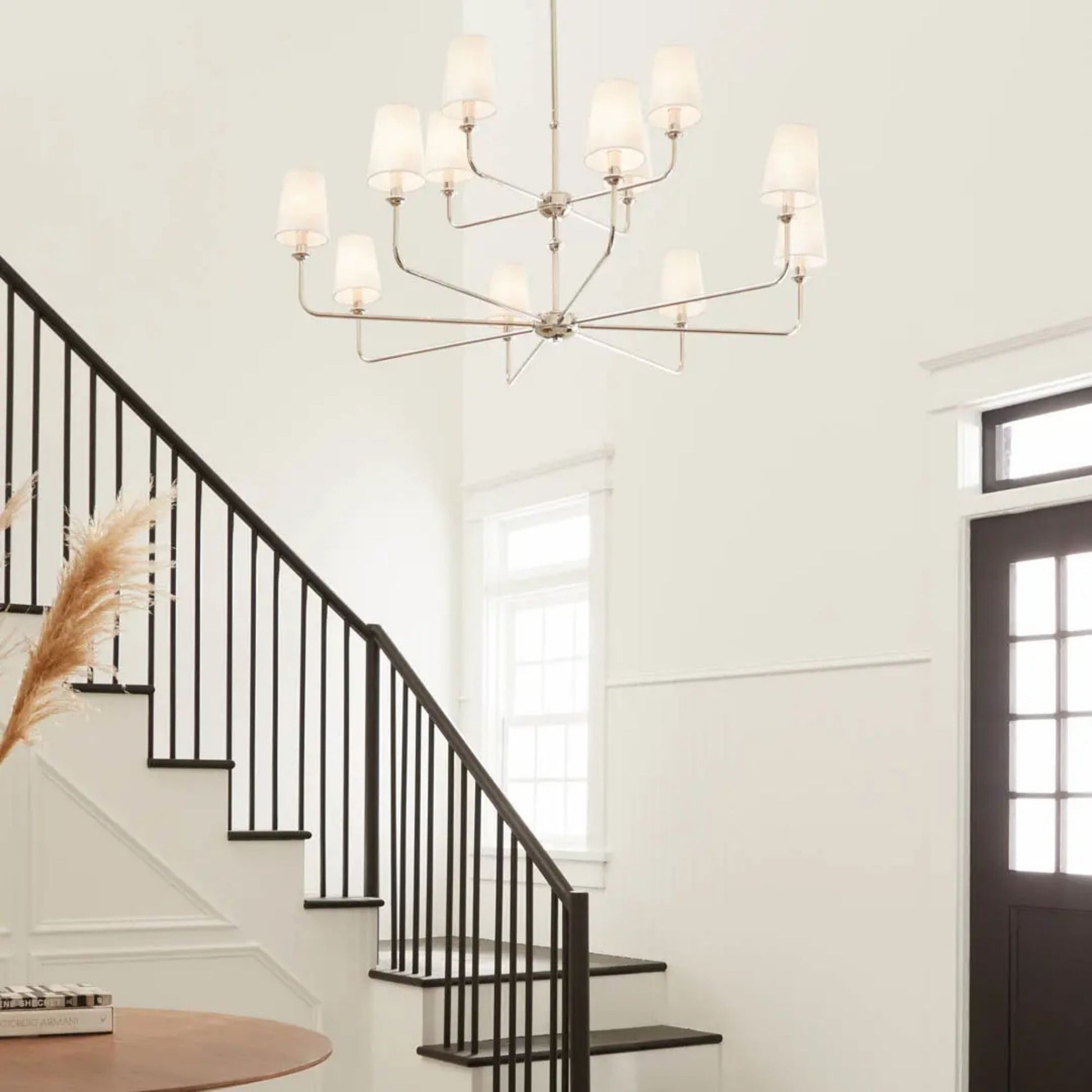 Kichler Lighting - Pallas 43" 12-Light Chandelier, Polished Nickel Finish | Bees Lighting