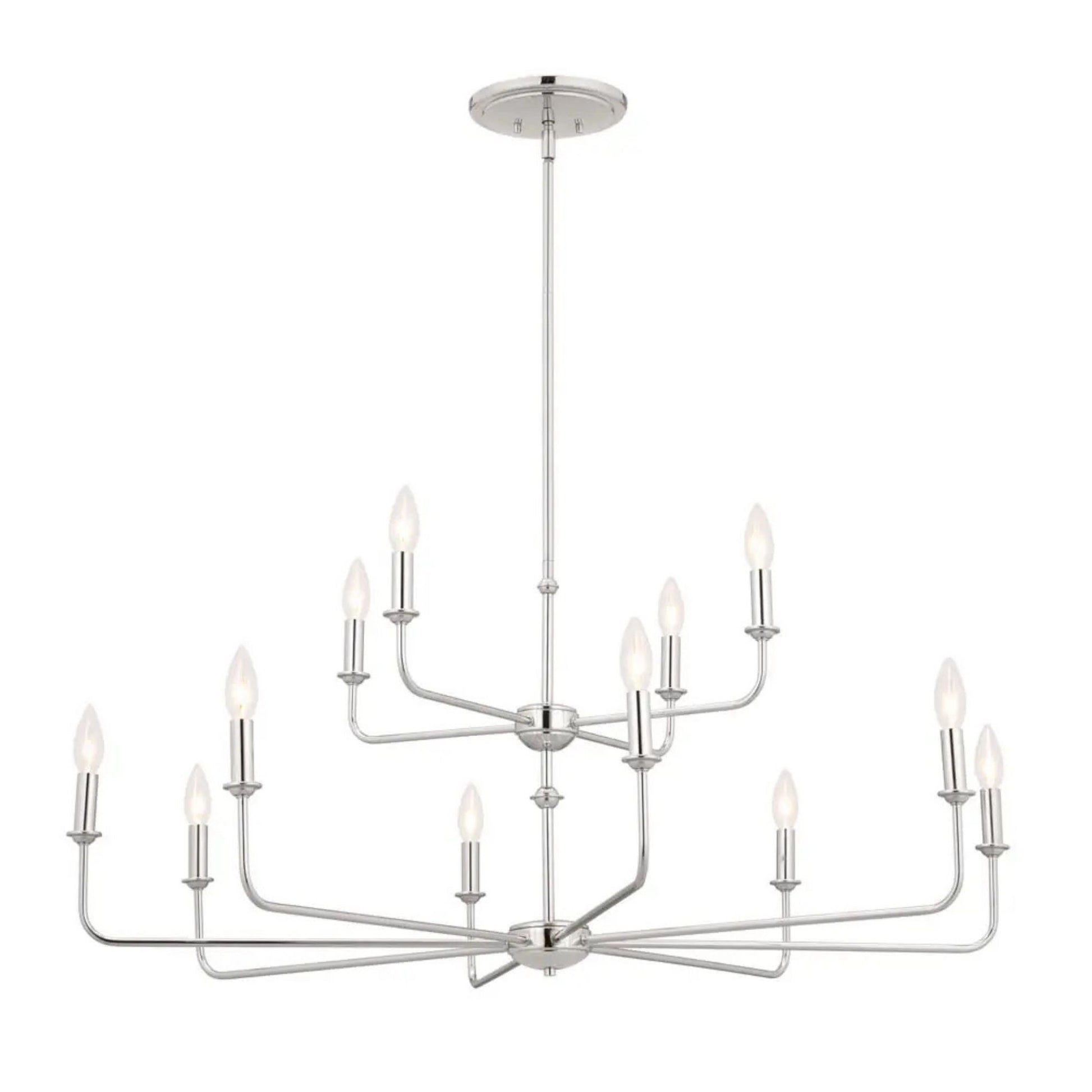 Kichler Lighting - Pallas 43" 12-Light Chandelier, Polished Nickel Finish | Bees Lighting