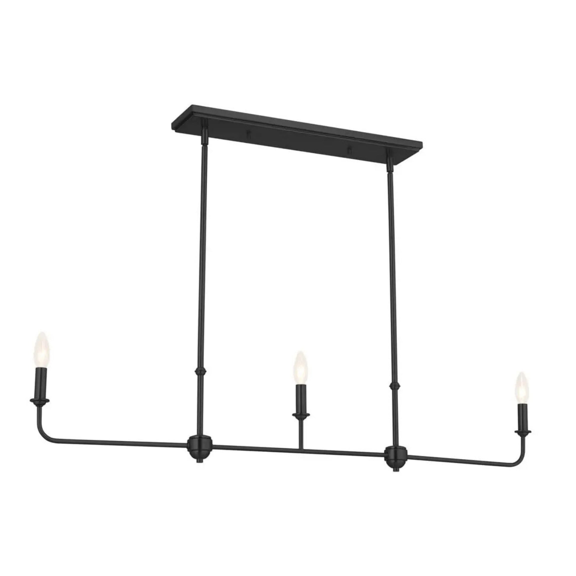 Kichler Lighting - Pallas 48" 3-Light Linear Chandelier, Black Finish | Bees Lighting