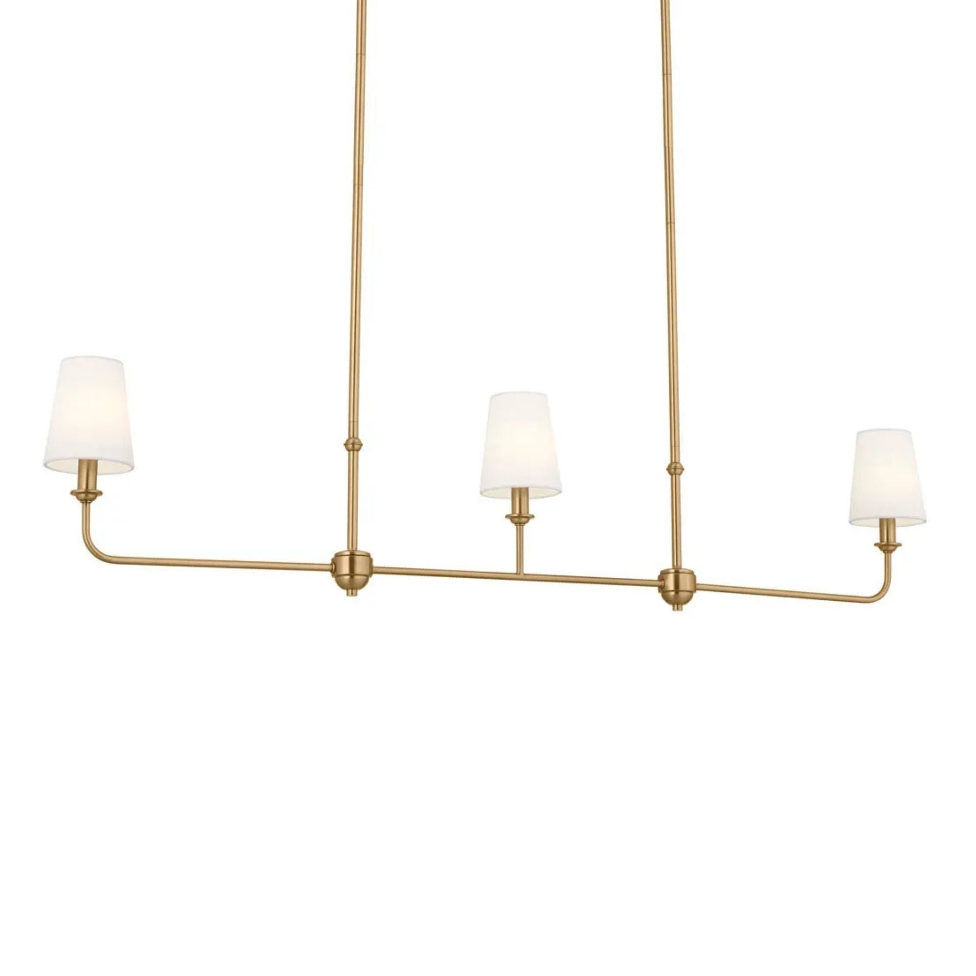 Pallas 48" 3-Light Linear Chandelier, Brushed Natural Brass Finish