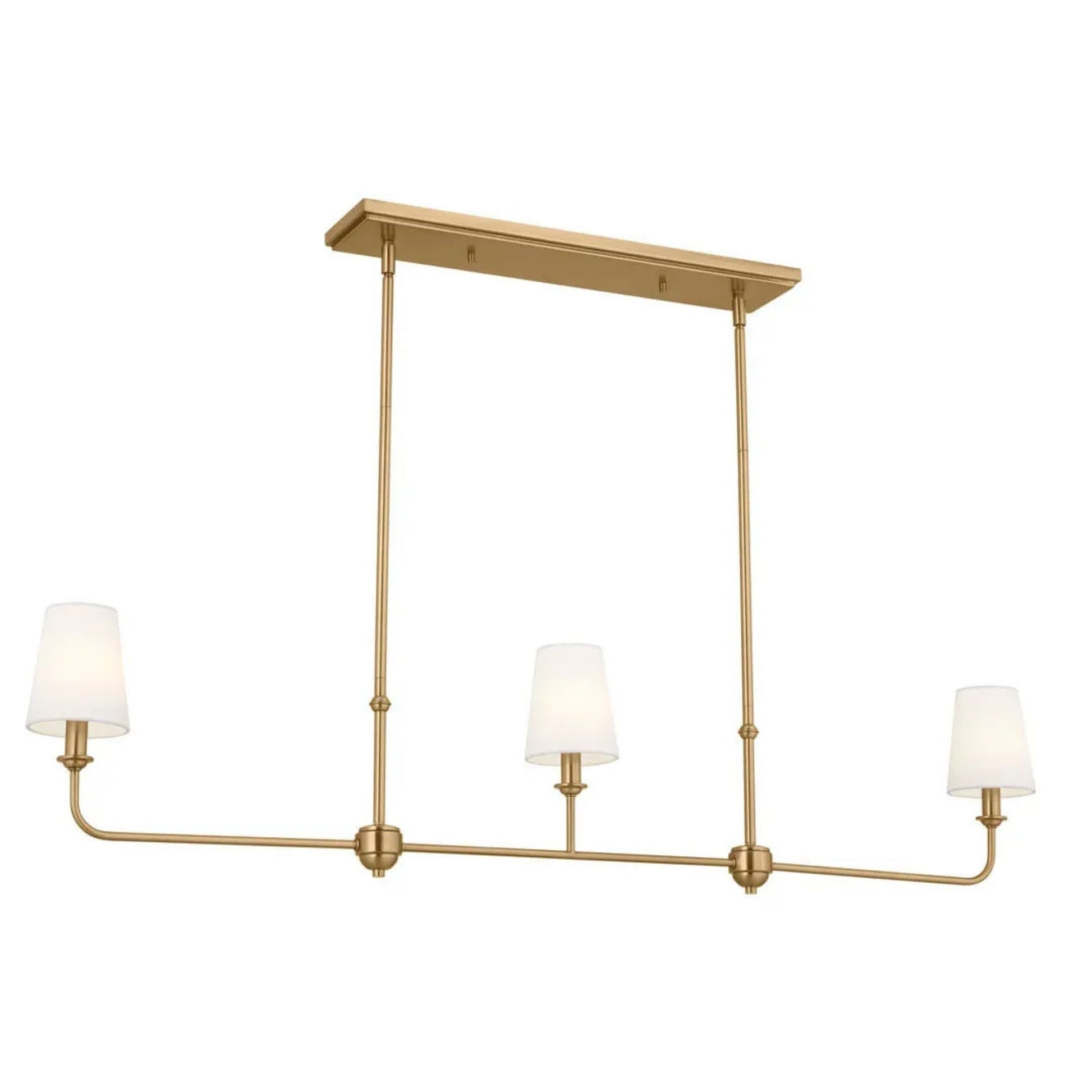 Kichler Lighting - Pallas 48" 3-Light Linear Chandelier, Brushed Natural Brass Finish | Bees Lighting