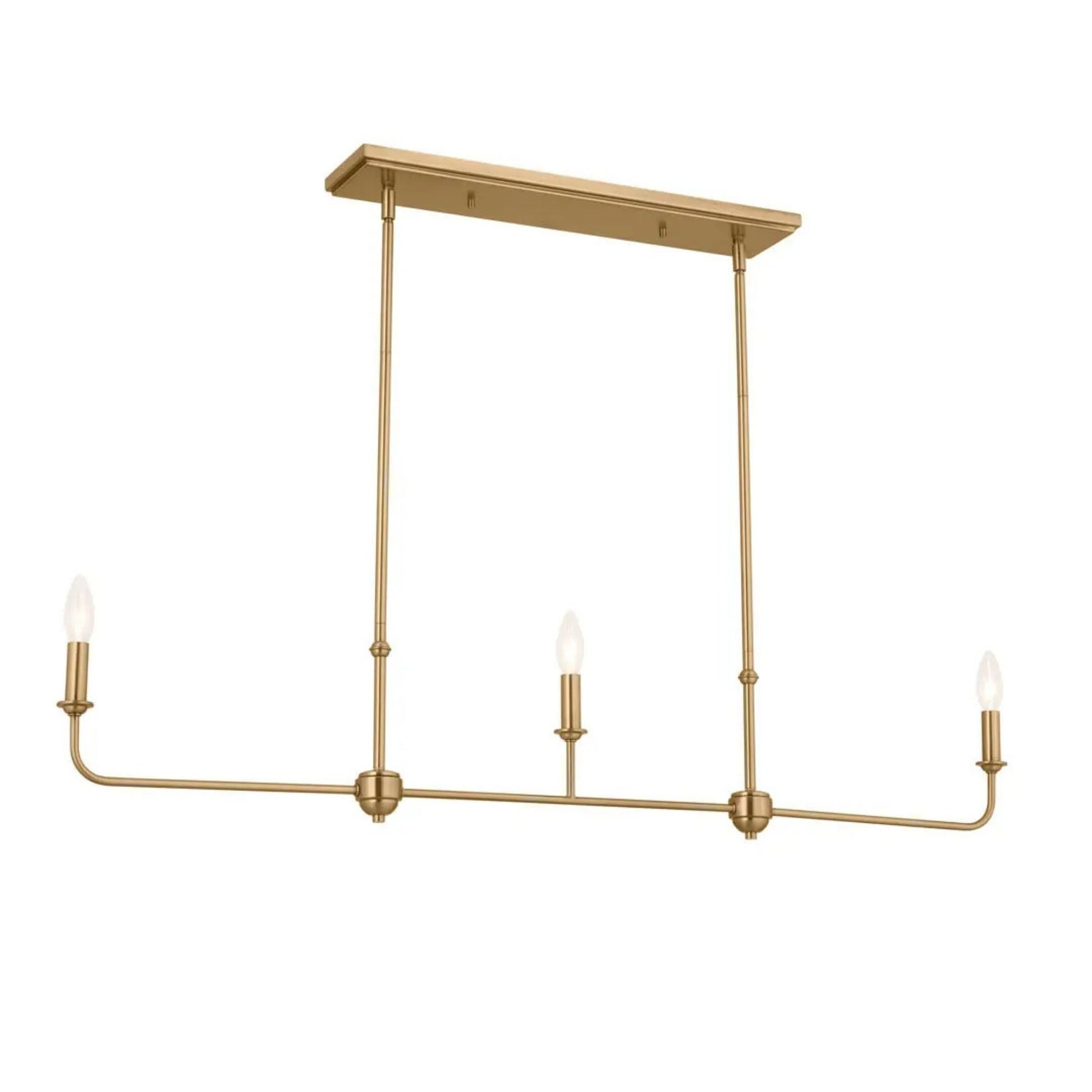 Kichler Lighting - Pallas 48" 3-Light Linear Chandelier, Brushed Natural Brass Finish | Bees Lighting