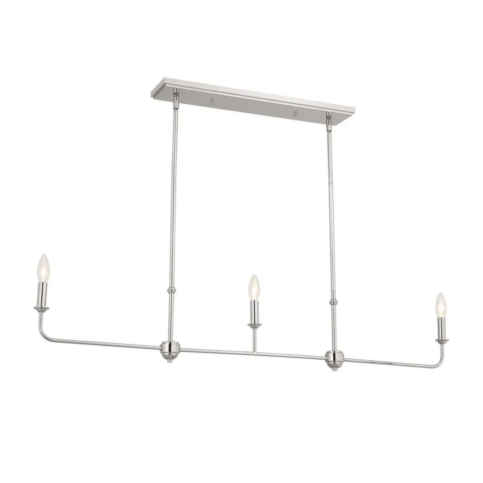 Kichler Lighting - Pallas 48" 3-Light Linear Chandelier, Polished Nickel Finish | Bees Lighting
