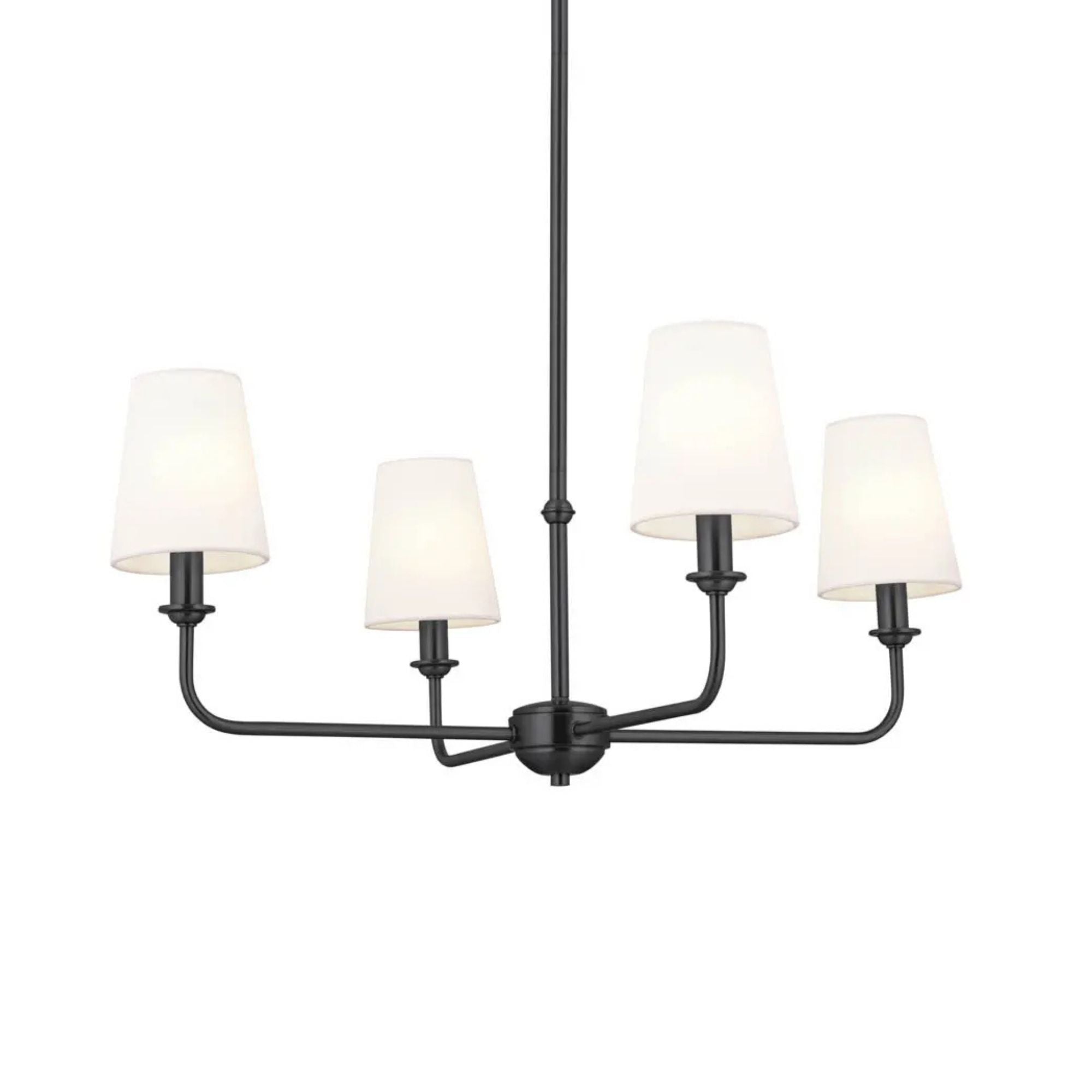 Pallas 25" 4-Light Chandelier, Black Finish