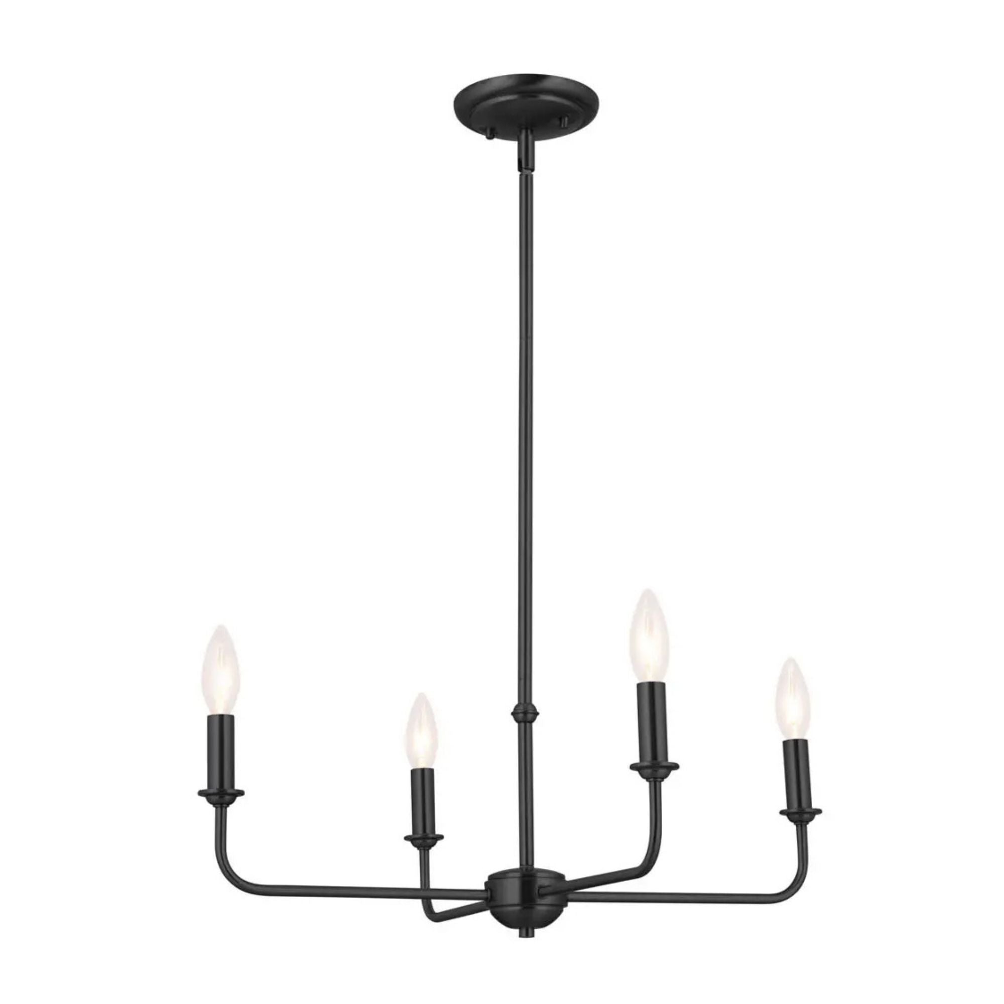 Pallas 25" 4-Light Chandelier, Black Finish