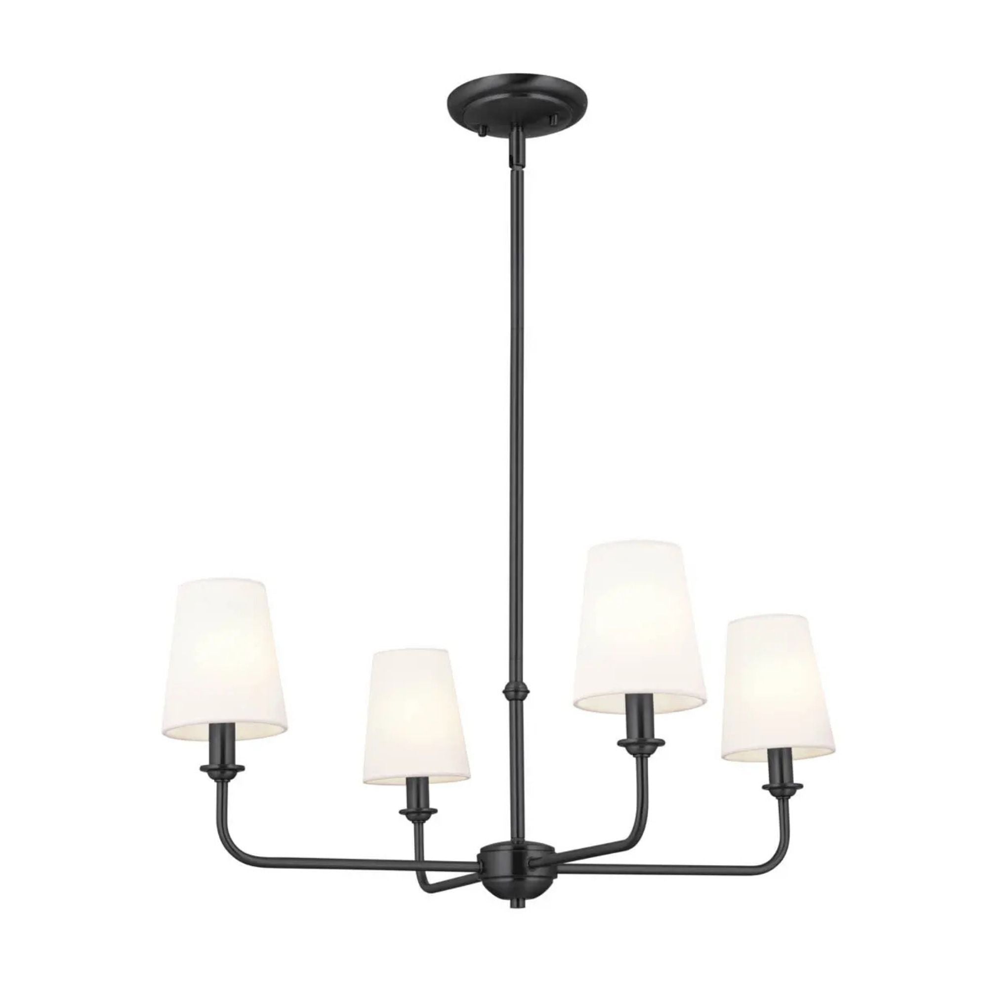 Pallas 25" 4-Light Chandelier, Black Finish