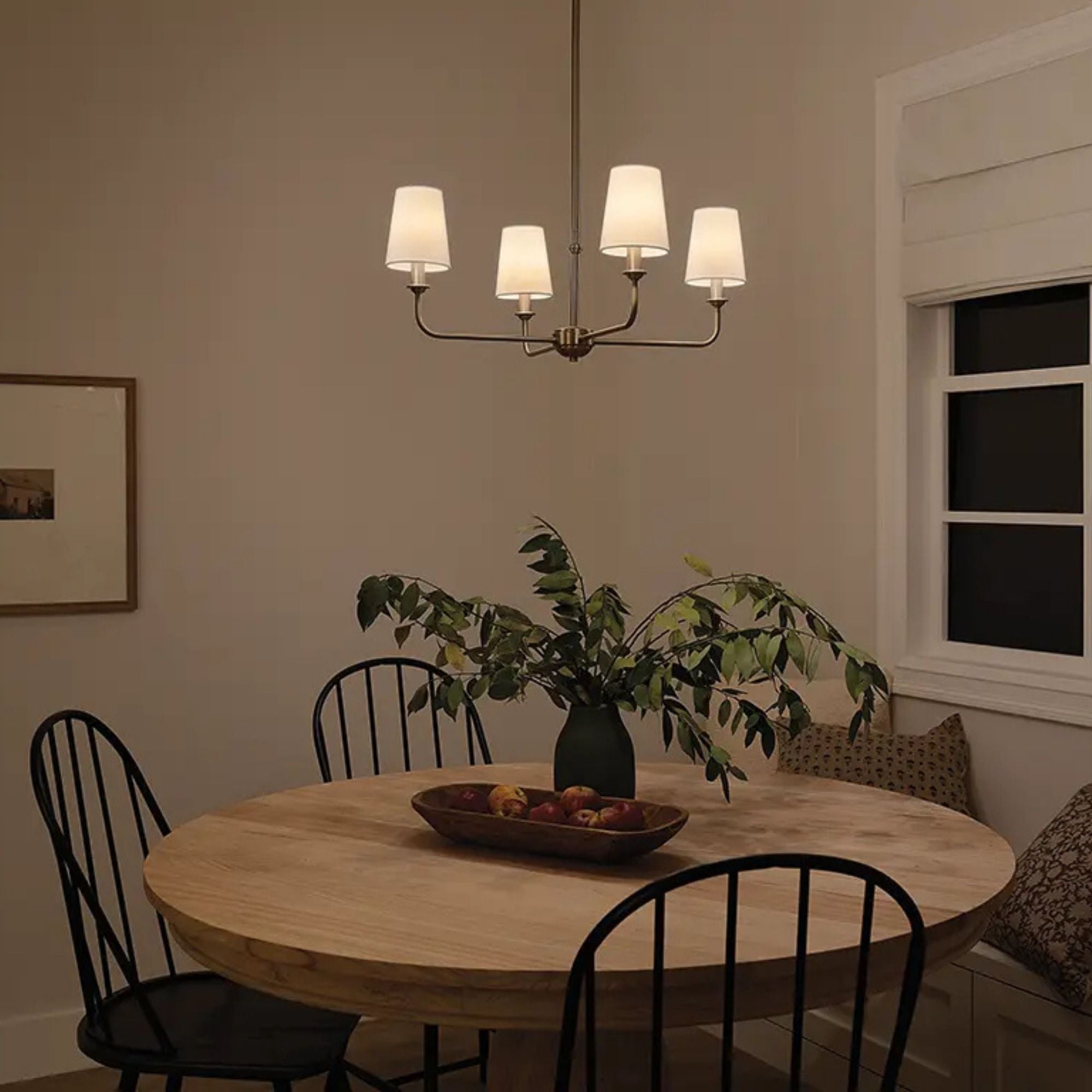 Pallas 25" 4-Light Chandelier, Brushed Natural Brass Finish