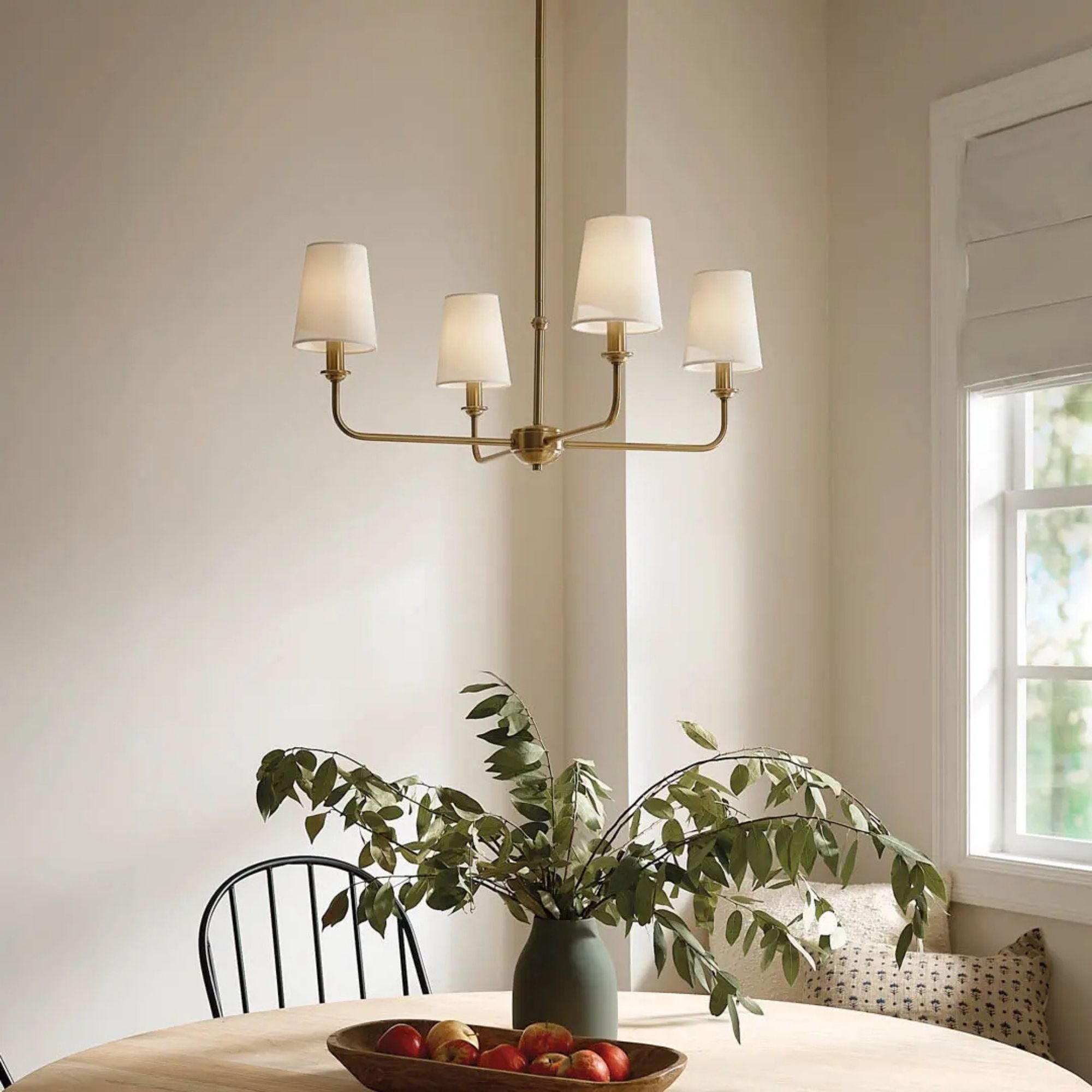 Kichler Lighting - Pallas 25" 4-Light Chandelier, Brushed Natural Brass Finish | Bees Lighting