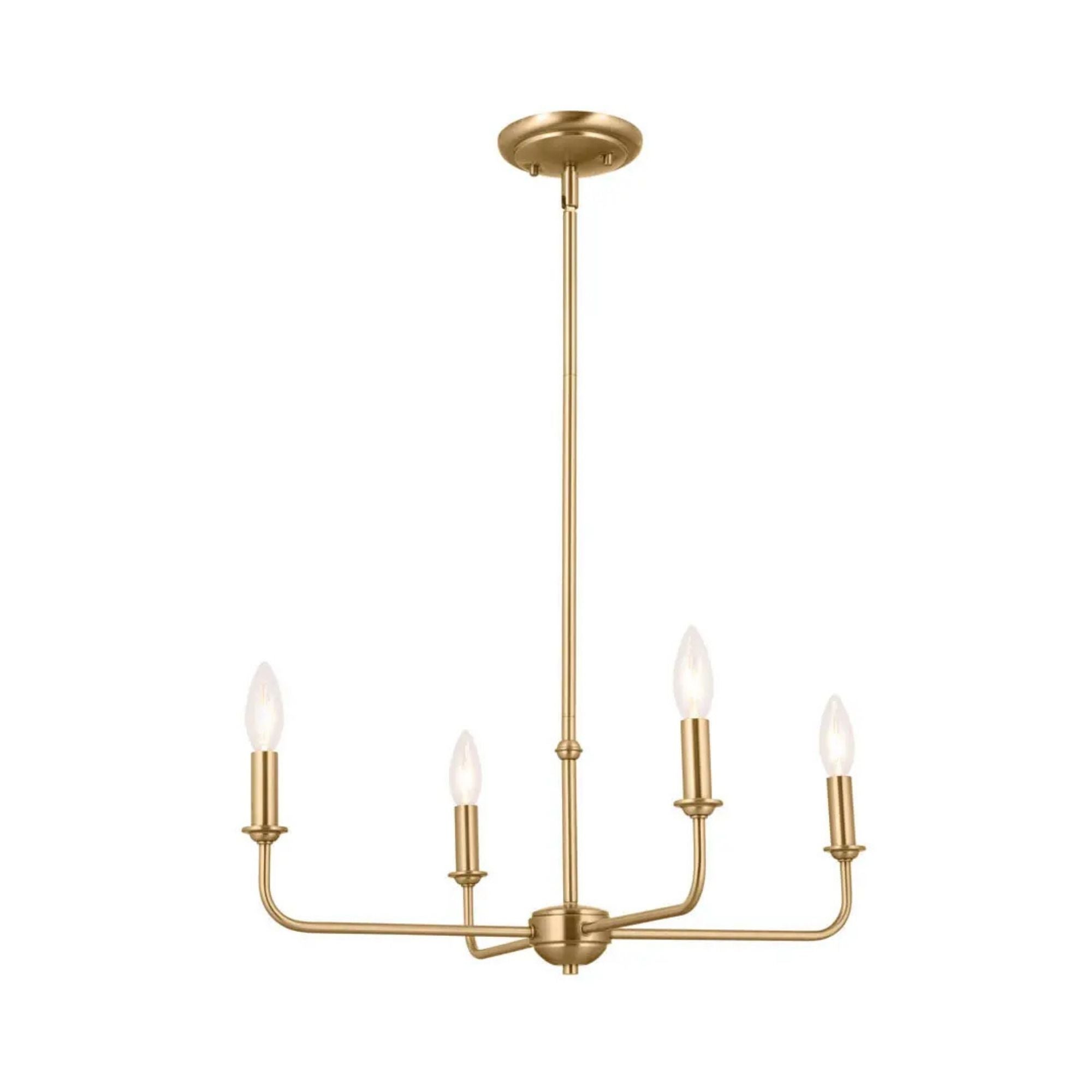 Kichler Lighting - Pallas 25" 4-Light Chandelier, Brushed Natural Brass Finish | Bees Lighting