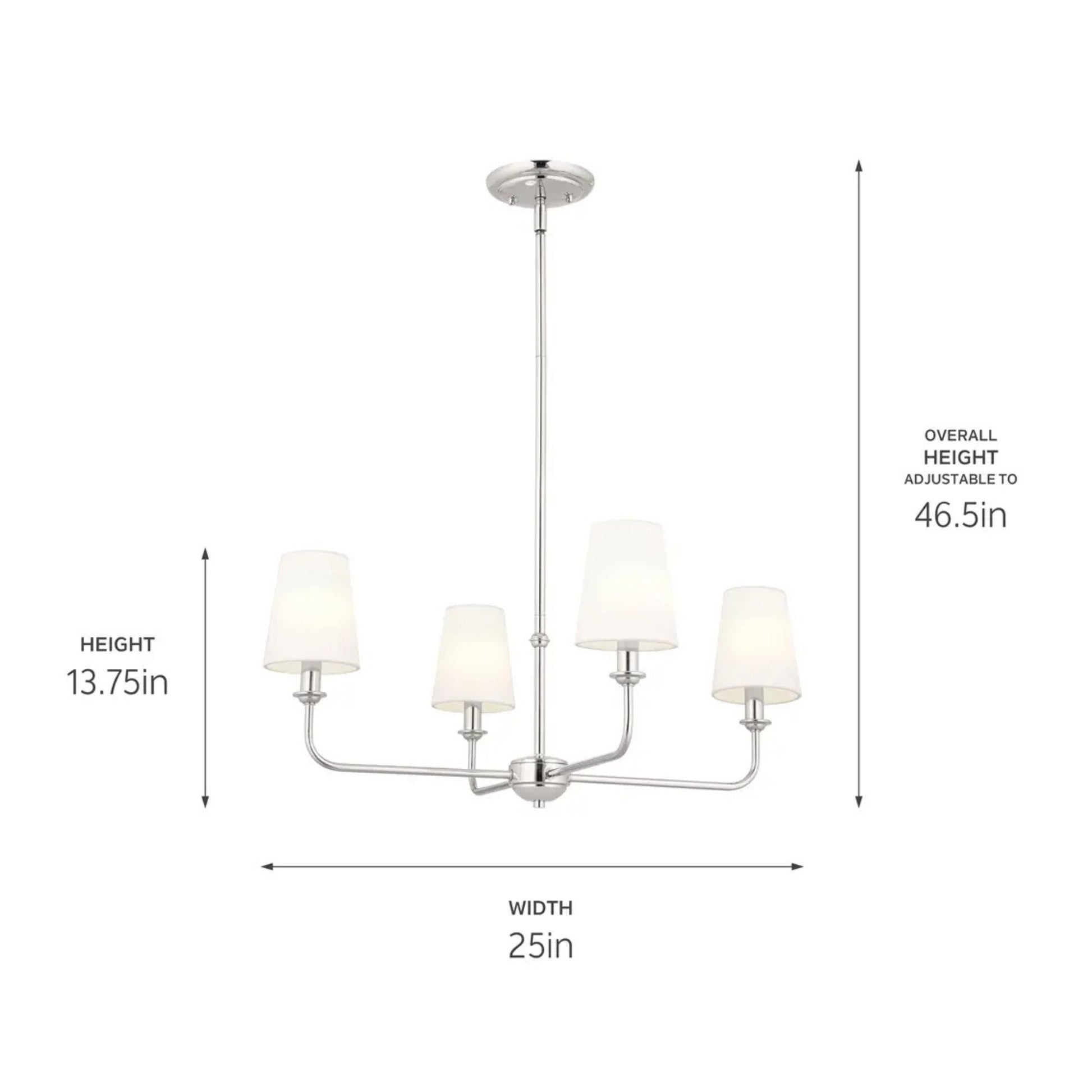 Kichler Lighting - Pallas 25" 4-Light Chandelier, Polished Nickel Finish | Bees Lighting