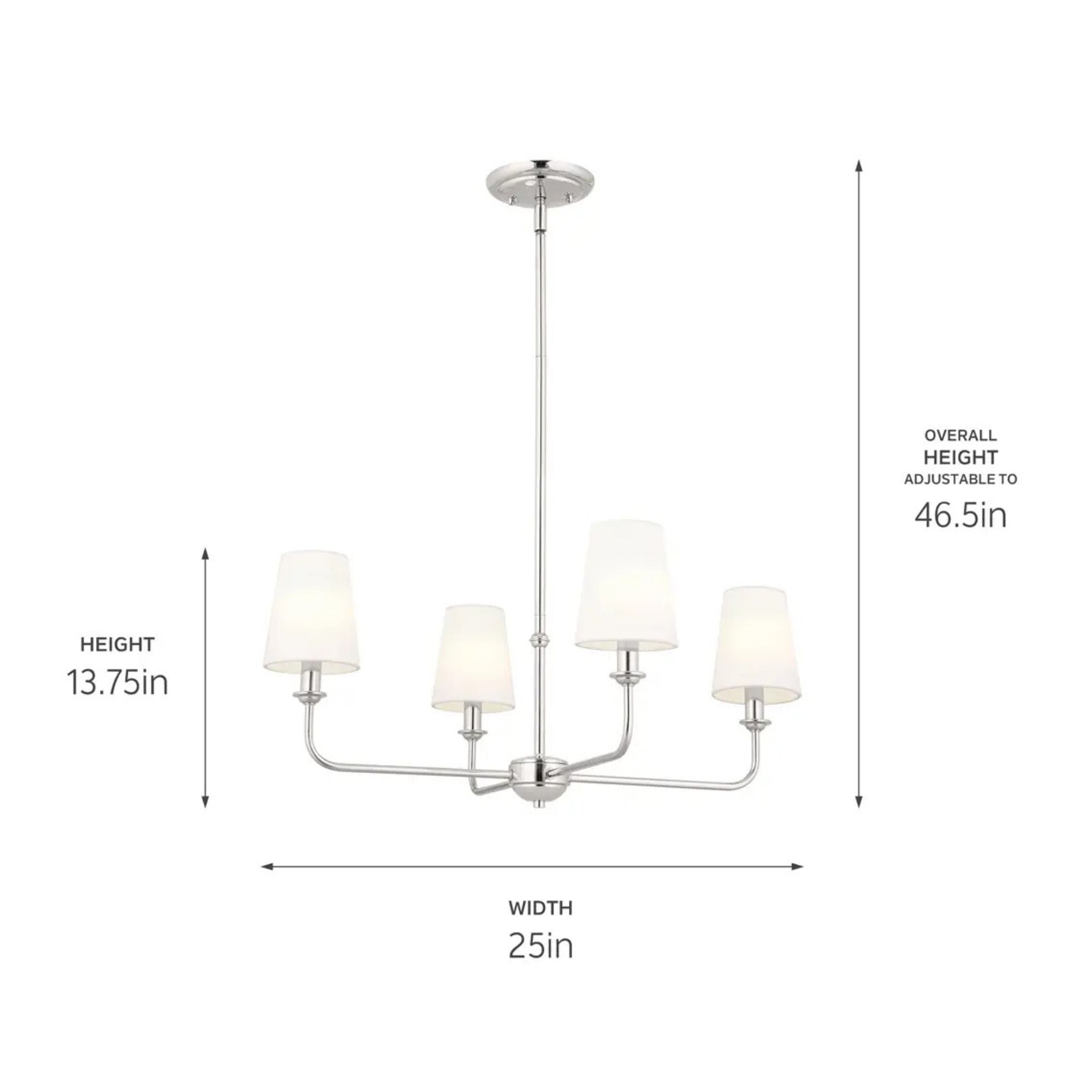 Kichler Lighting - Pallas 25" 4-Light Chandelier, Polished Nickel Finish | Bees Lighting