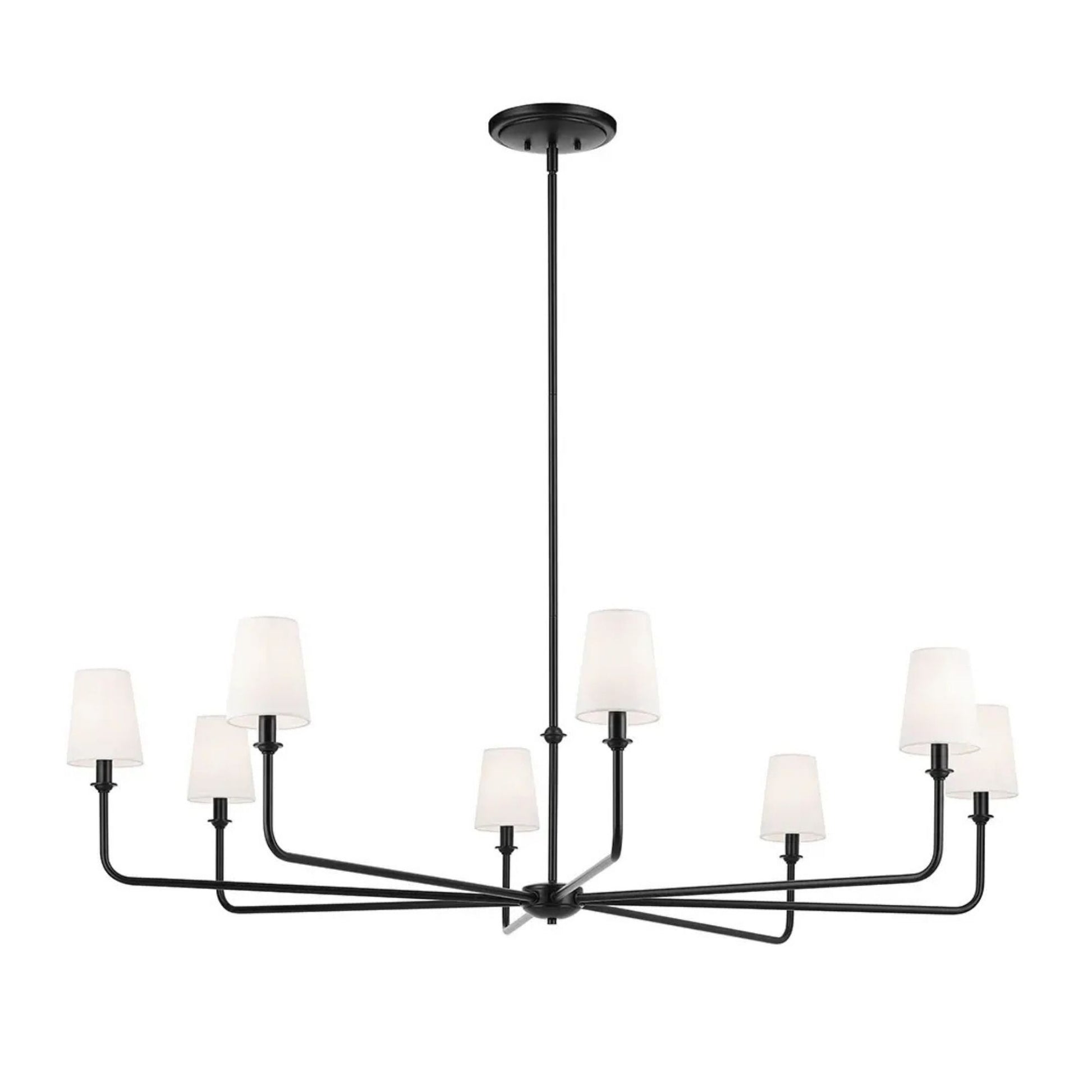Kichler Lighting - Pallas 52" 8-Light Chandelier, Black Finish | Bees Lighting