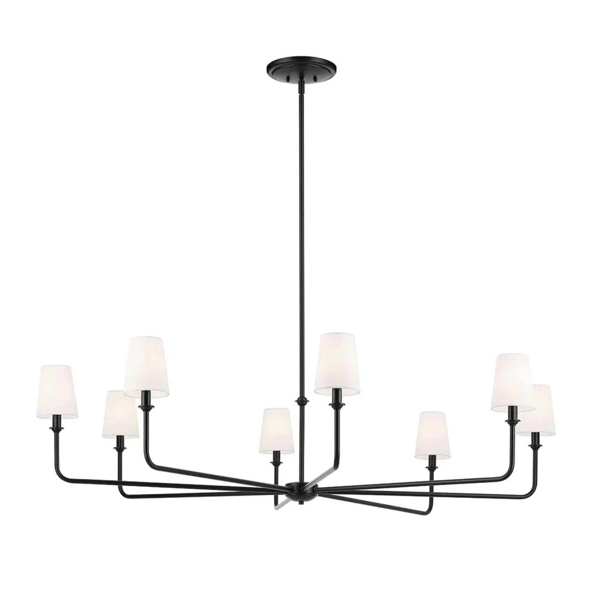 Kichler Lighting - Pallas 52" 8-Light Chandelier, Black Finish | Bees Lighting
