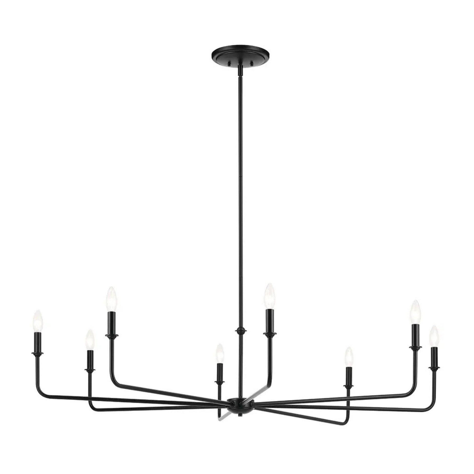 Kichler Lighting - Pallas 52" 8-Light Chandelier, Black Finish | Bees Lighting