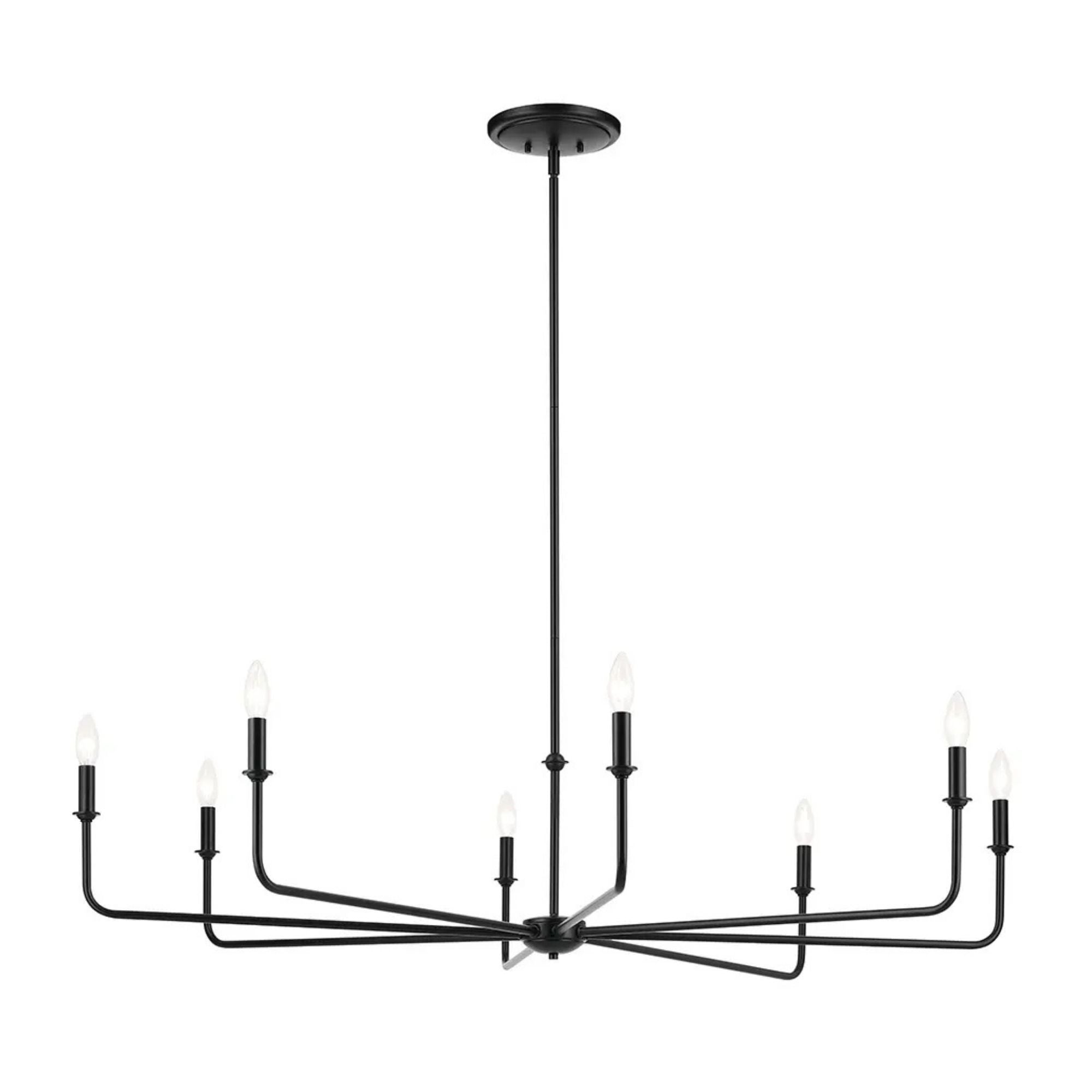Kichler Lighting - Pallas 52" 8-Light Chandelier, Black Finish | Bees Lighting