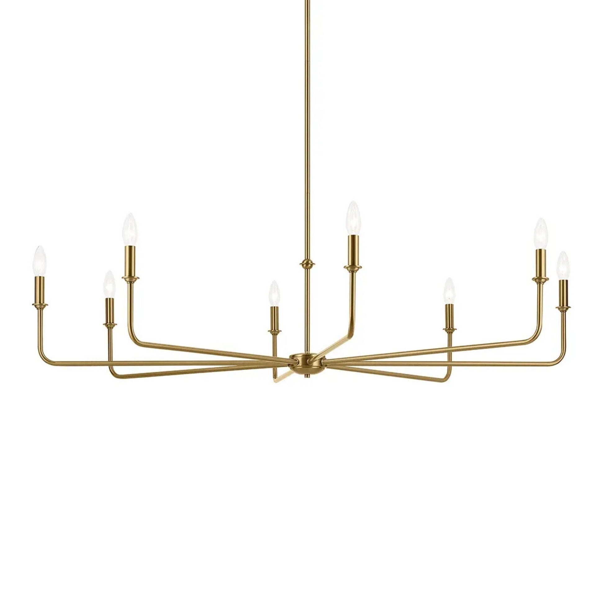 Kichler Lighting - Pallas 52" 8-Light Chandelier, Brushed Natural Brass Finish | Bees Lighting
