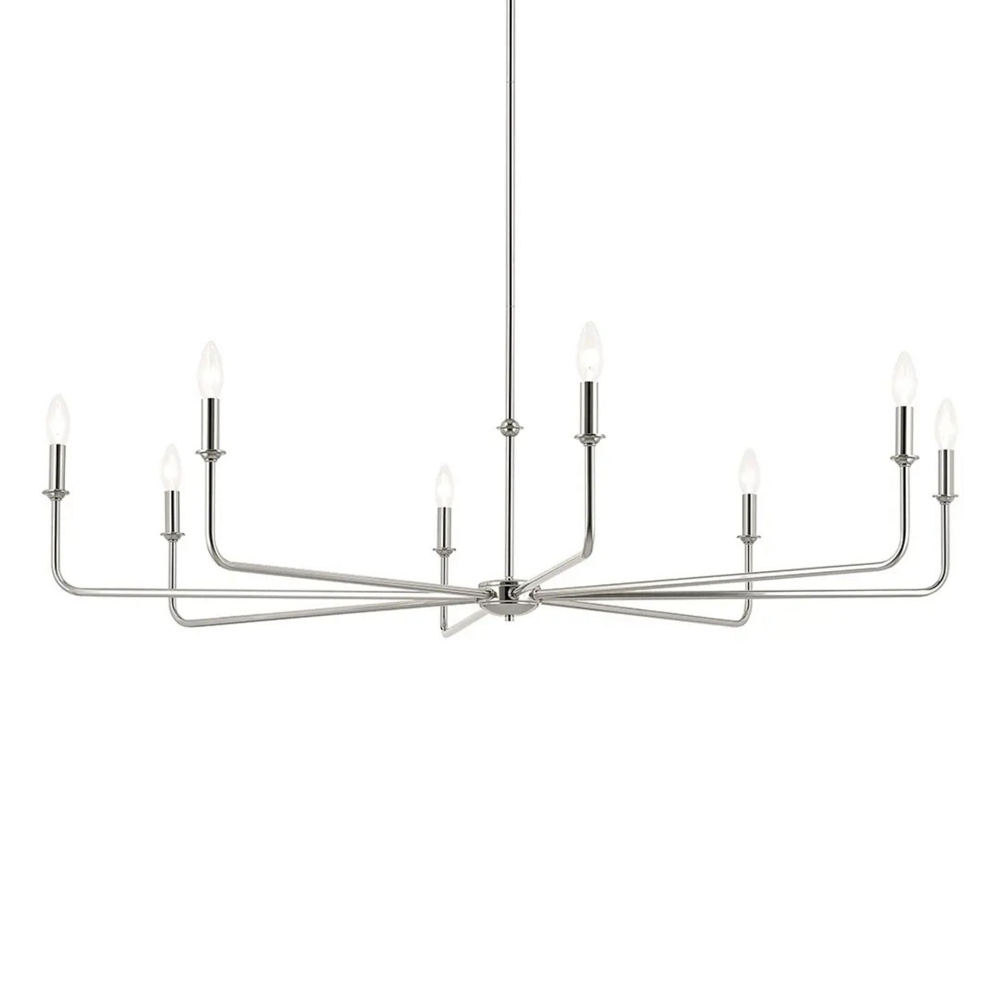 Kichler Lighting - Pallas 52" 8-Light Chandelier, Polished Nickel Finish | Bees Lighting
