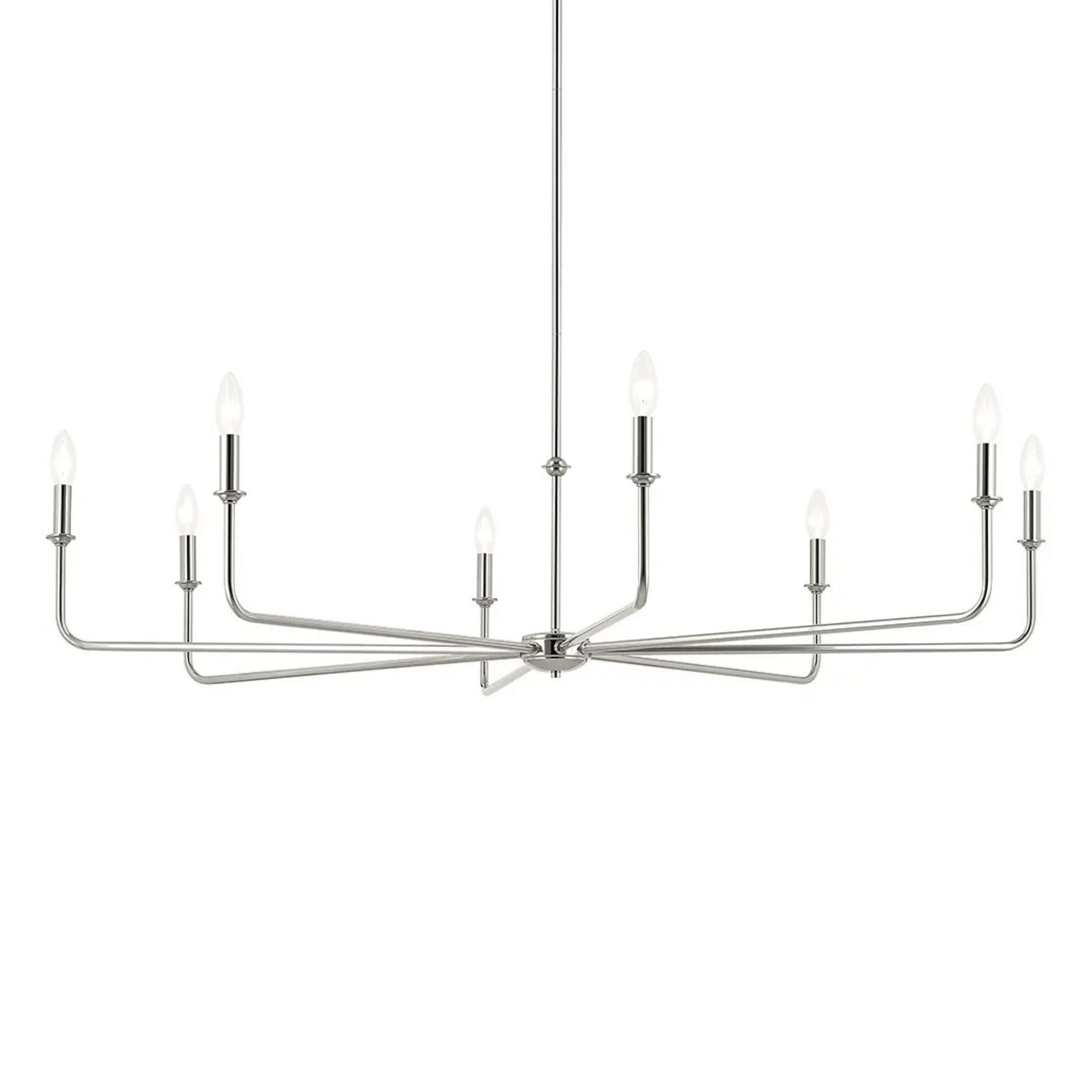 Kichler Lighting - Pallas 52" 8-Light Chandelier, Polished Nickel Finish | Bees Lighting
