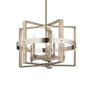 Peyton 26" 5-Light Chandelier, White Washed Wood Finish