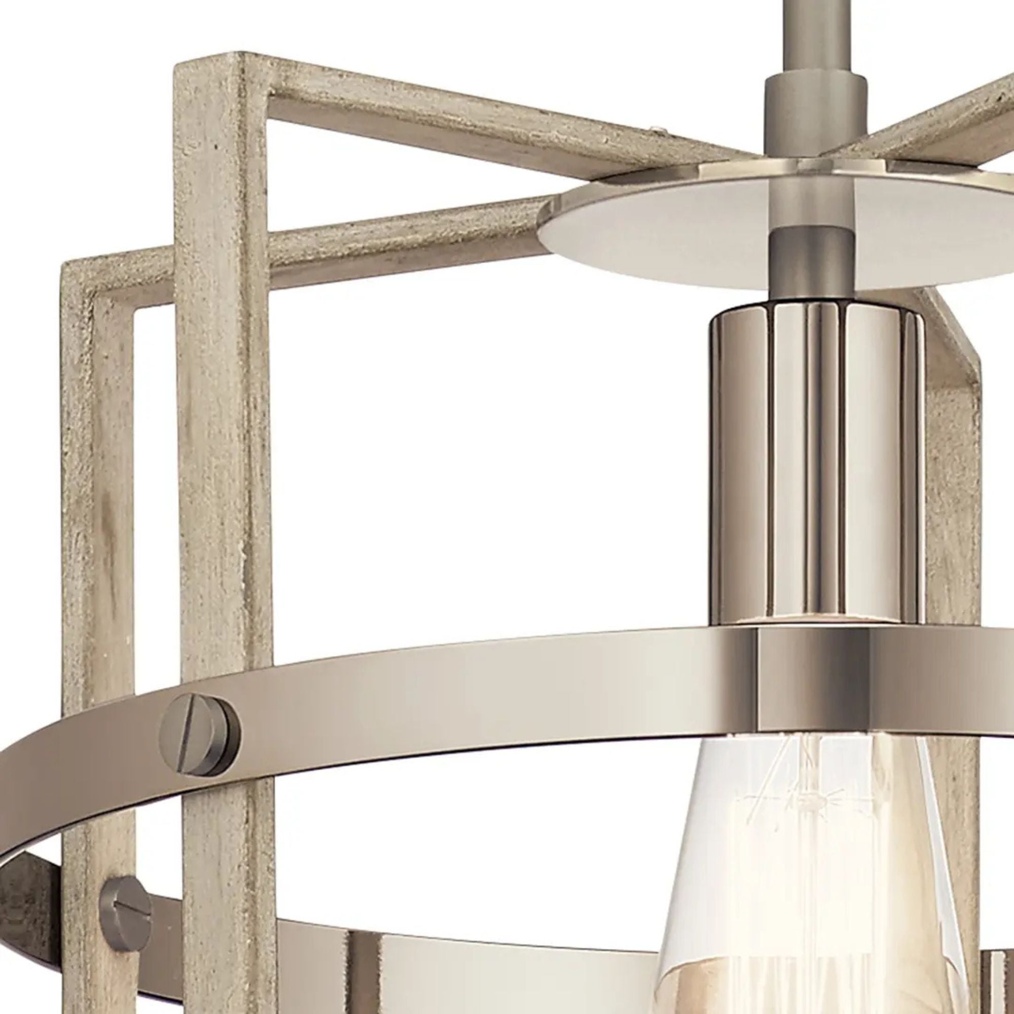 Peyton 12" Pendant, White Washed Wood Finish
