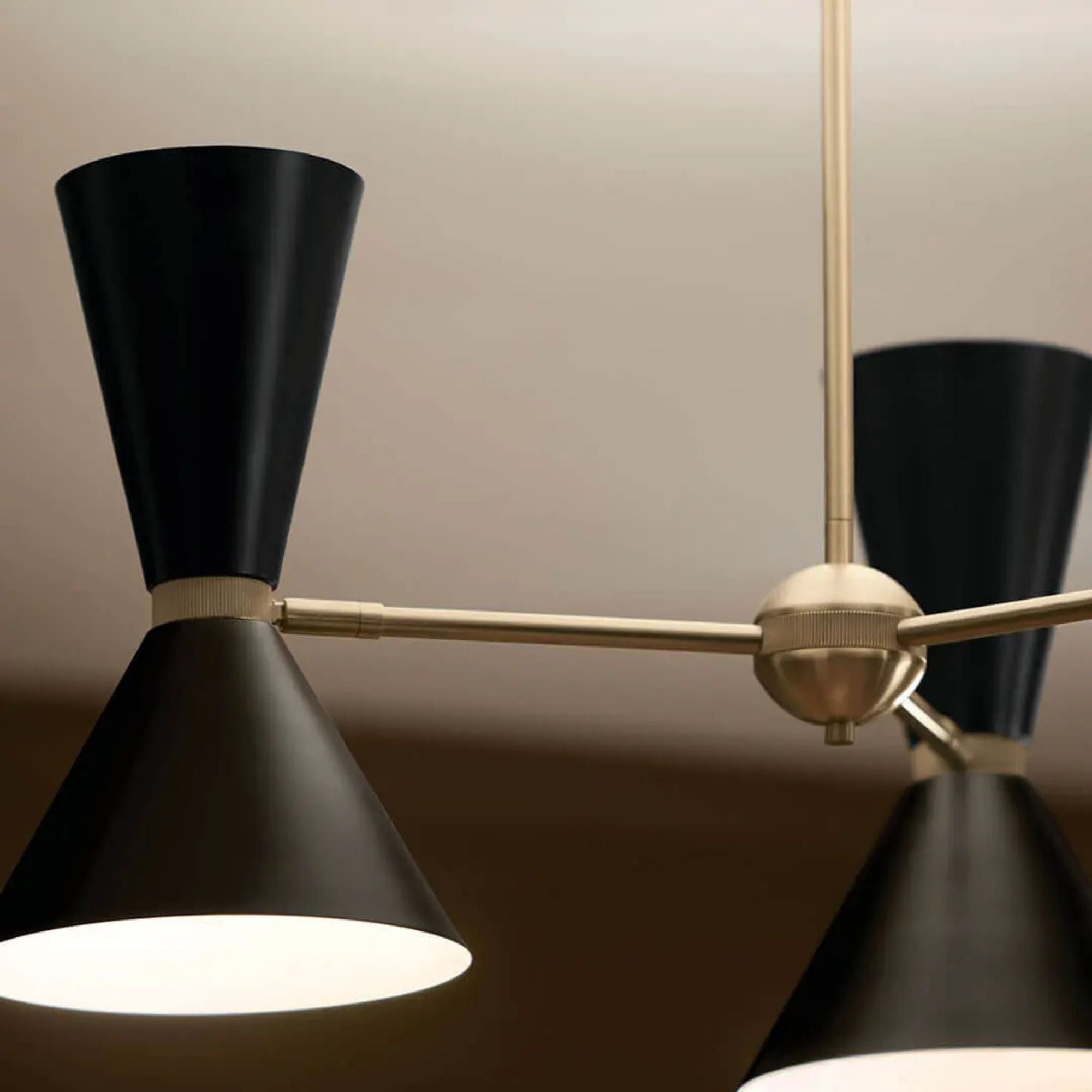 Phix 31" 6-Light Chandelier, Champagne Bronze & Black Finish