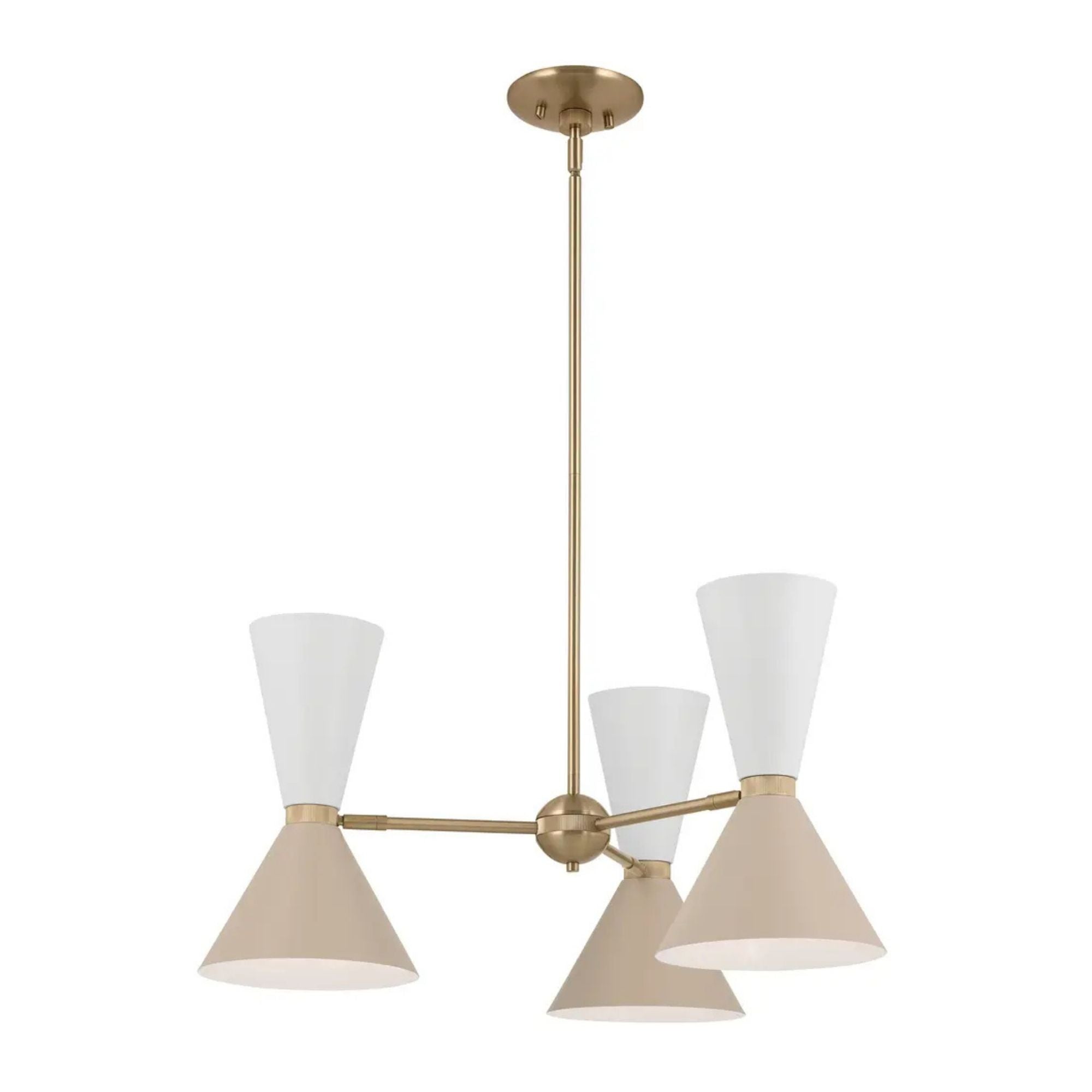 Phix 31" 6-Light Chandelier, Champagne Bronze & Greige Finish