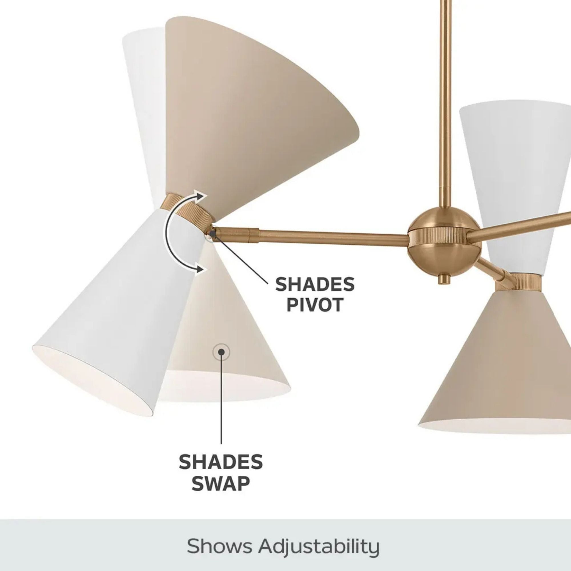 Phix 31" 6-Light Chandelier, Champagne Bronze & Greige Finish