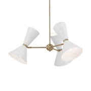 Phix 31" 6-Light Chandelier, Champagne Bronze & White Finish