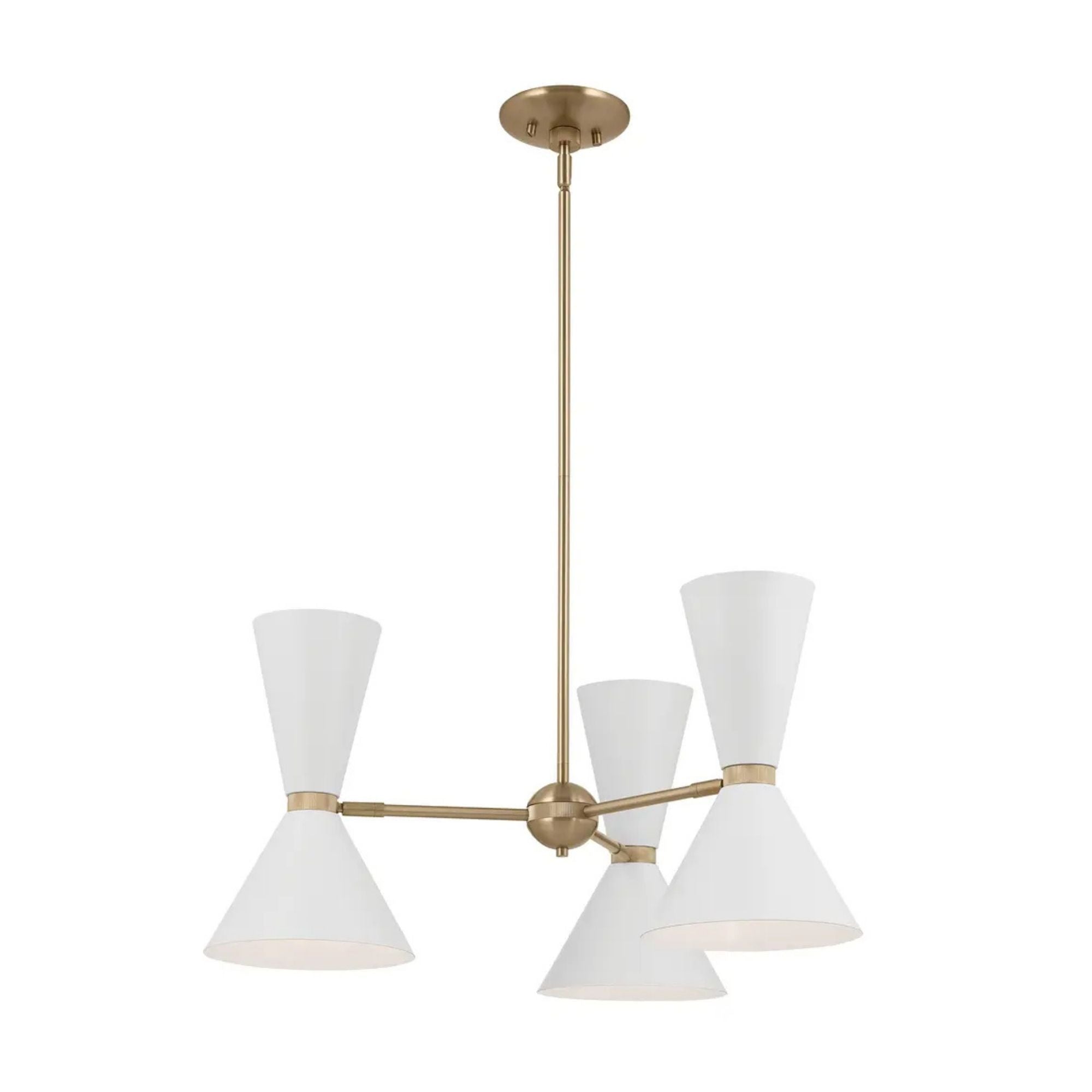 Phix 31" 6-Light Chandelier, Champagne Bronze & White Finish