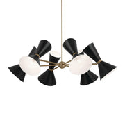 Phix 39" 12-Light Chandelier, Champagne Bronze & Black Finish