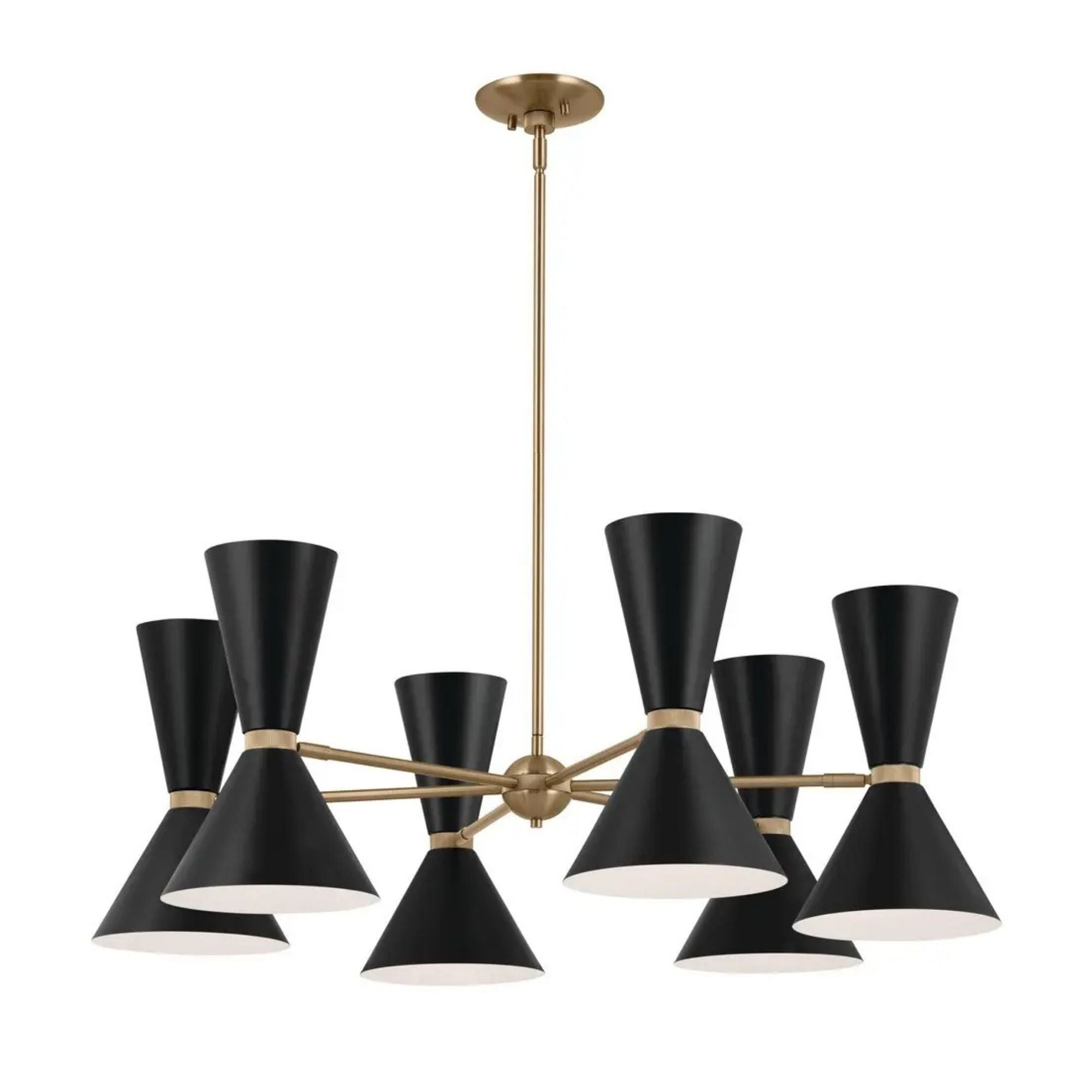 Phix 39" 12-Light Chandelier, Champagne Bronze & Black Finish