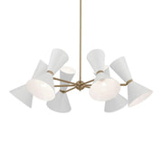 Phix 39" 12-Light Chandelier, Champagne Bronze & White Finish