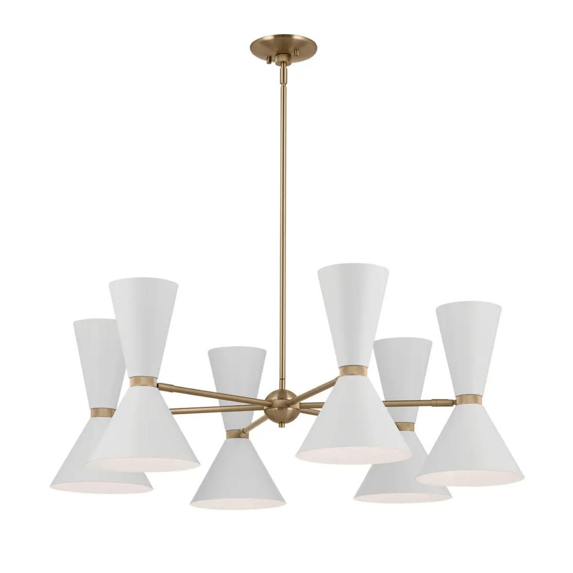Phix 39" 12-Light Chandelier, Champagne Bronze & White Finish