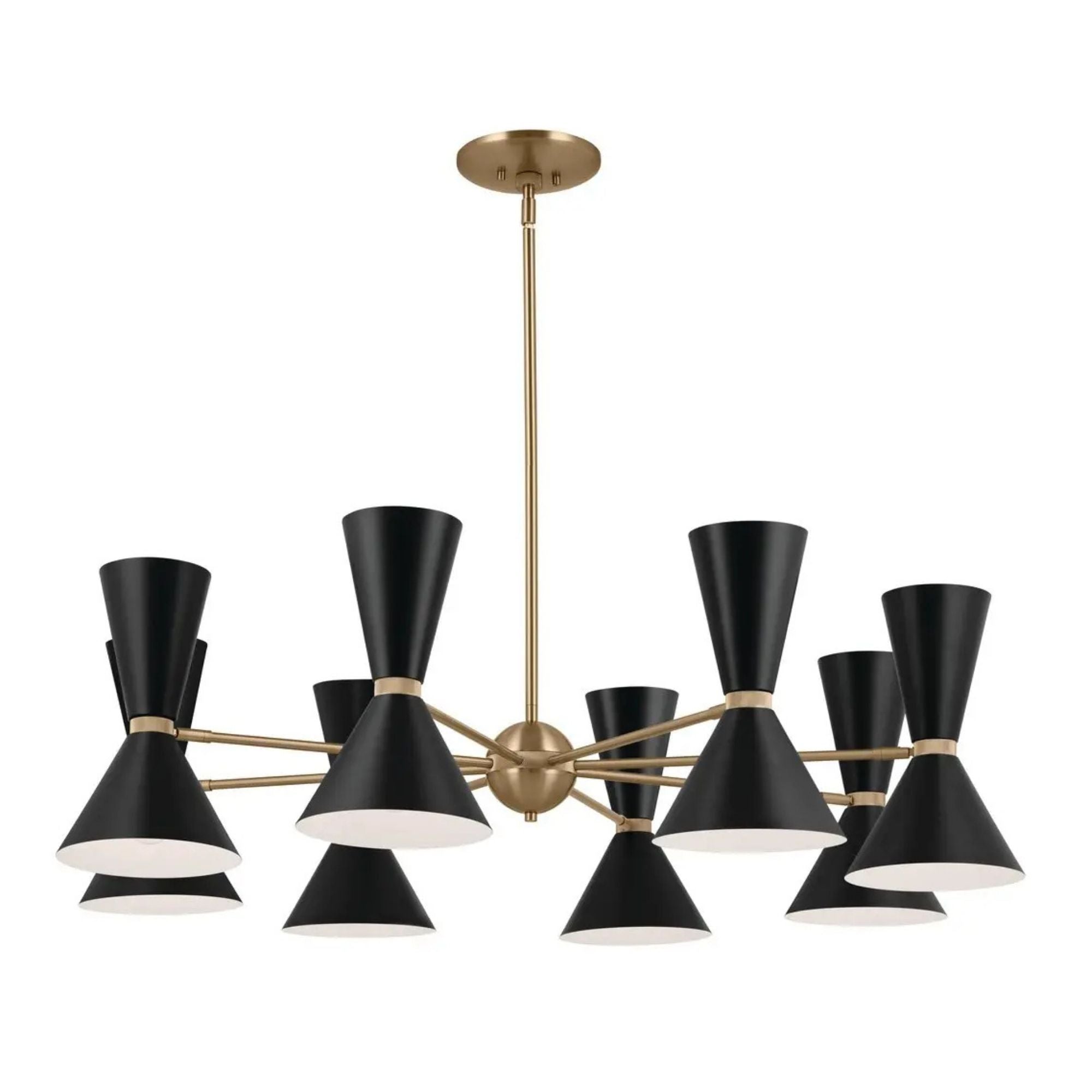 Phix 49" 16 Light Chandelier, Champagne Bronze & Black Finish
