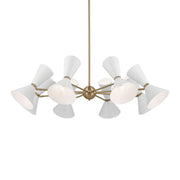 Phix 49" 16 Light Chandelier, Champagne Bronze & White Finish